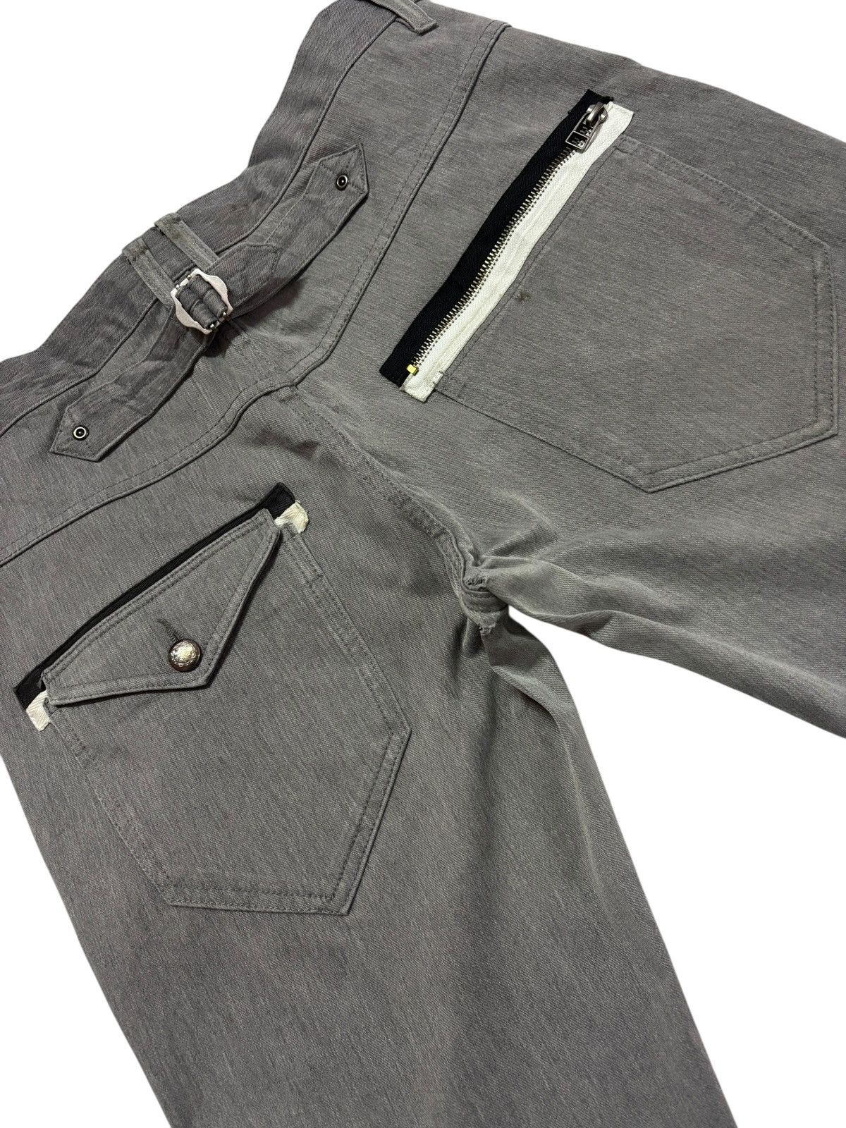 Japanese Brand Vtg Semantic Design Buckle Distressed Jeans Pant Size US 33 - 5 Thumbnail