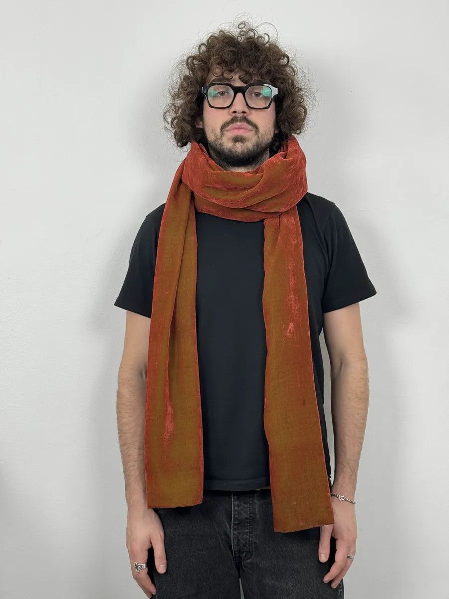 Comme des Garcons 1990s Comme des Garçons Dark Orange Velvet Scarf Size ONE SIZE - 2 Thumbnail
