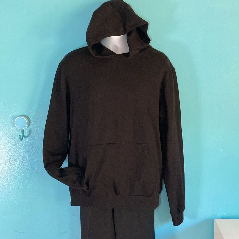 BTSA Mens Black Cotton Hoodie Size L Made in USA