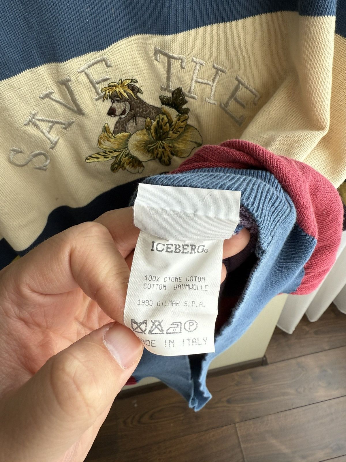 Iceberg Vintage ICEBERG Save The Amazon Baloo Bear Disney Sweater Size US XL / EU 56 / 4 - 10 Thumbnail