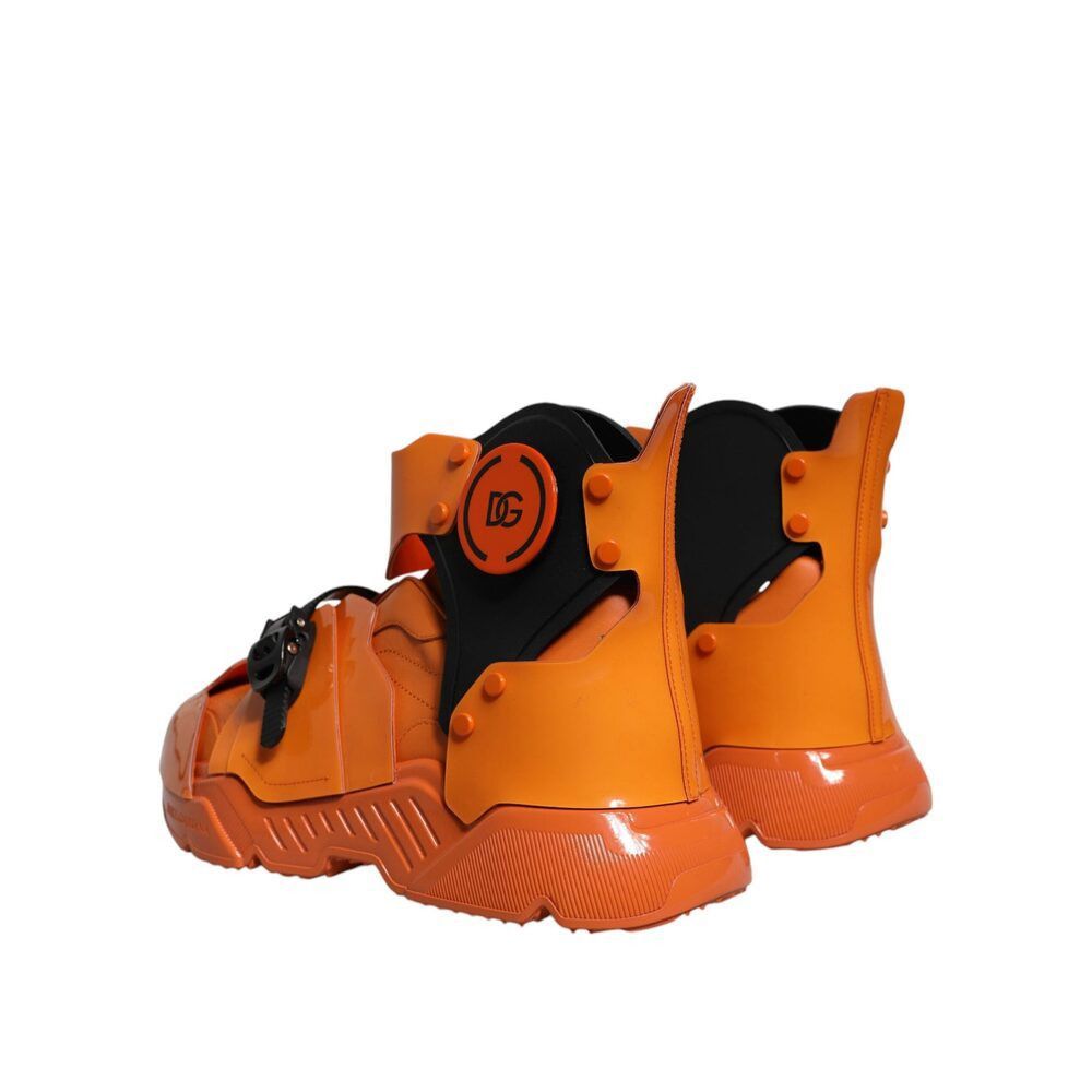 Dolce & Gabbana Dolce & Gabbana Orange Multi Panel Chunky High Top Sneakers Size US 11 / EU 44 - 4 Thumbnail