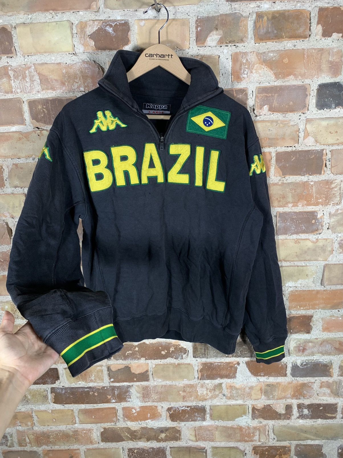 Kappa Vintage 00’s BlockCore Style Kappa Brazil Soccer Sweatshirt Size US L / EU 52-54 / 3 - 6 Thumbnail