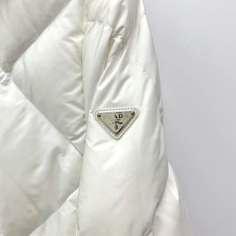 Prada Prada White diamond-shaped plaid triangle label hooded zip Size US XXS / EU 40 - 5 Thumbnail