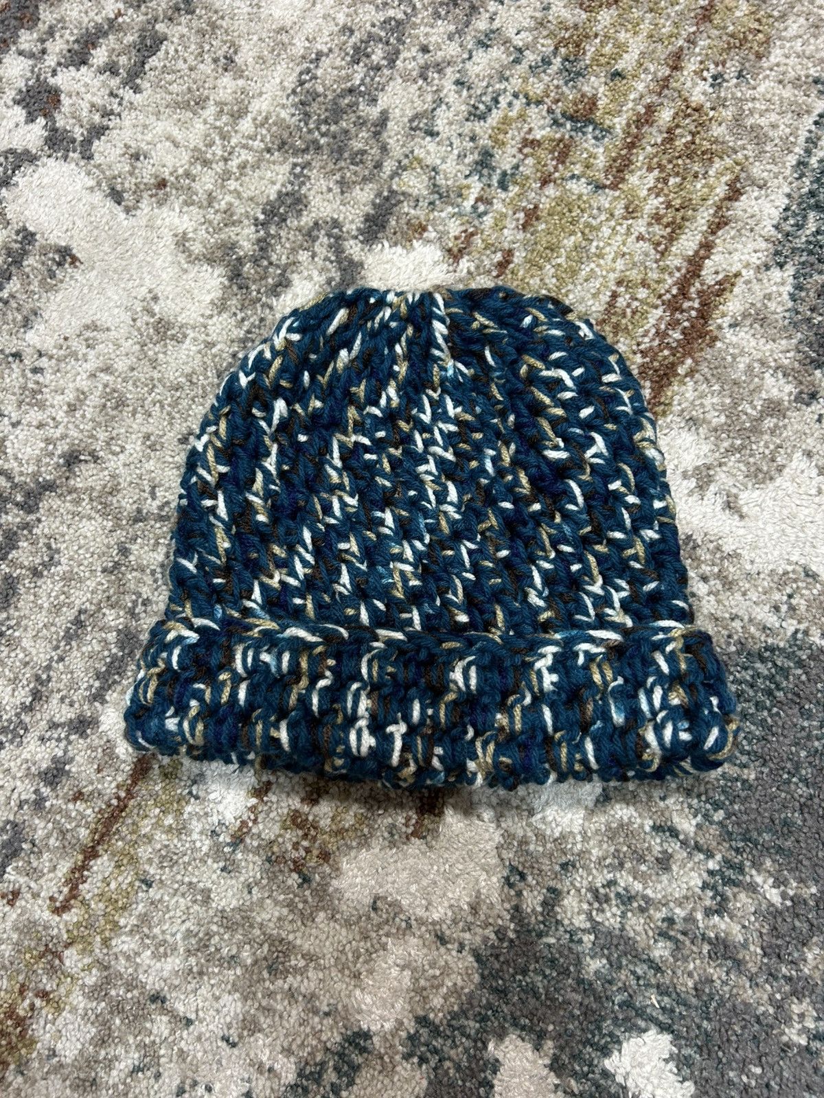 Other Hand-Knitted Beanie Navy Mulitcolor Size ONE SIZE - 1 Thumbnail