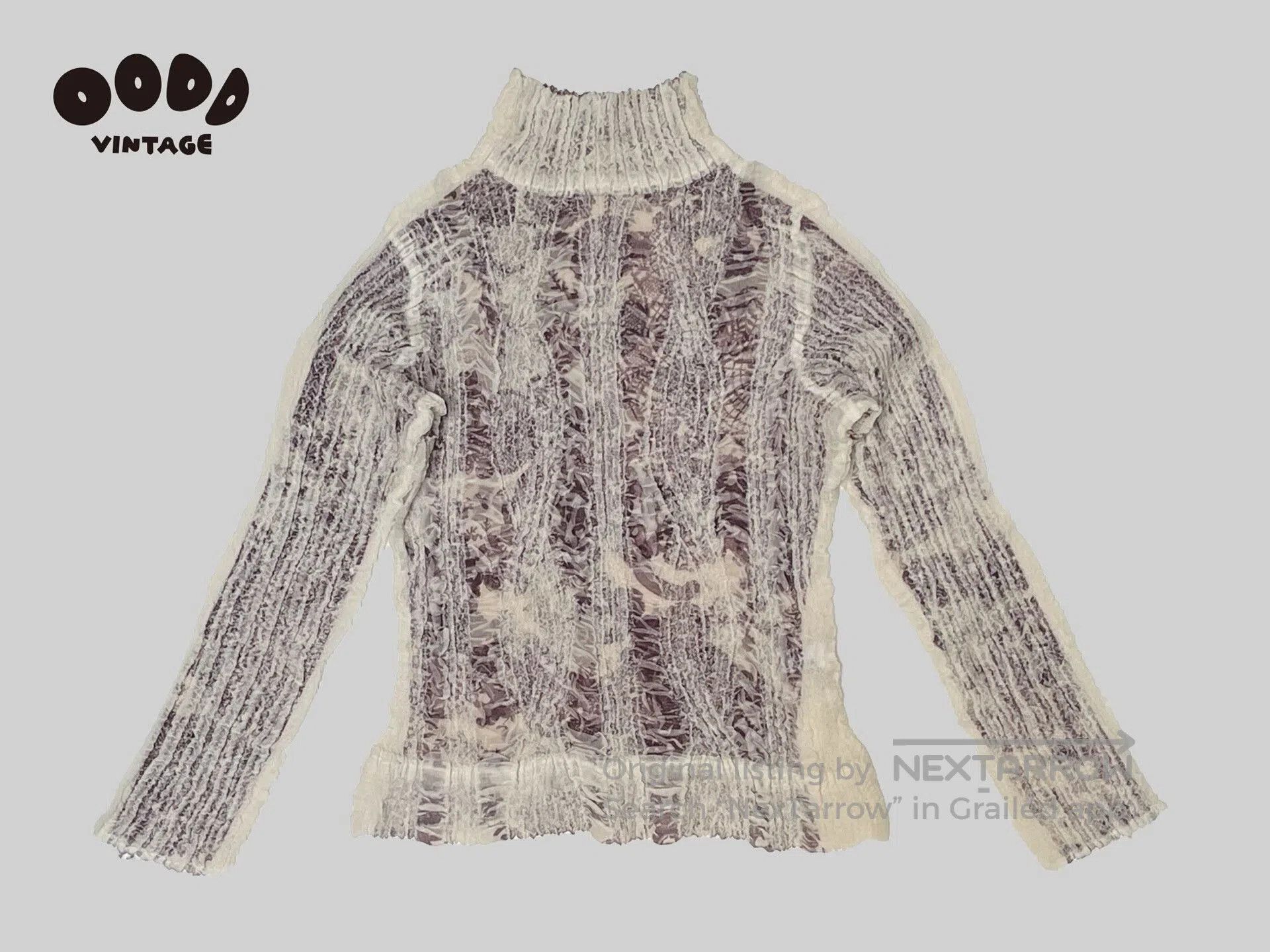 Japanese Brand Artistic Ruffled High Neck Top. Size S / US 4 / IT 40 - 2 Thumbnail