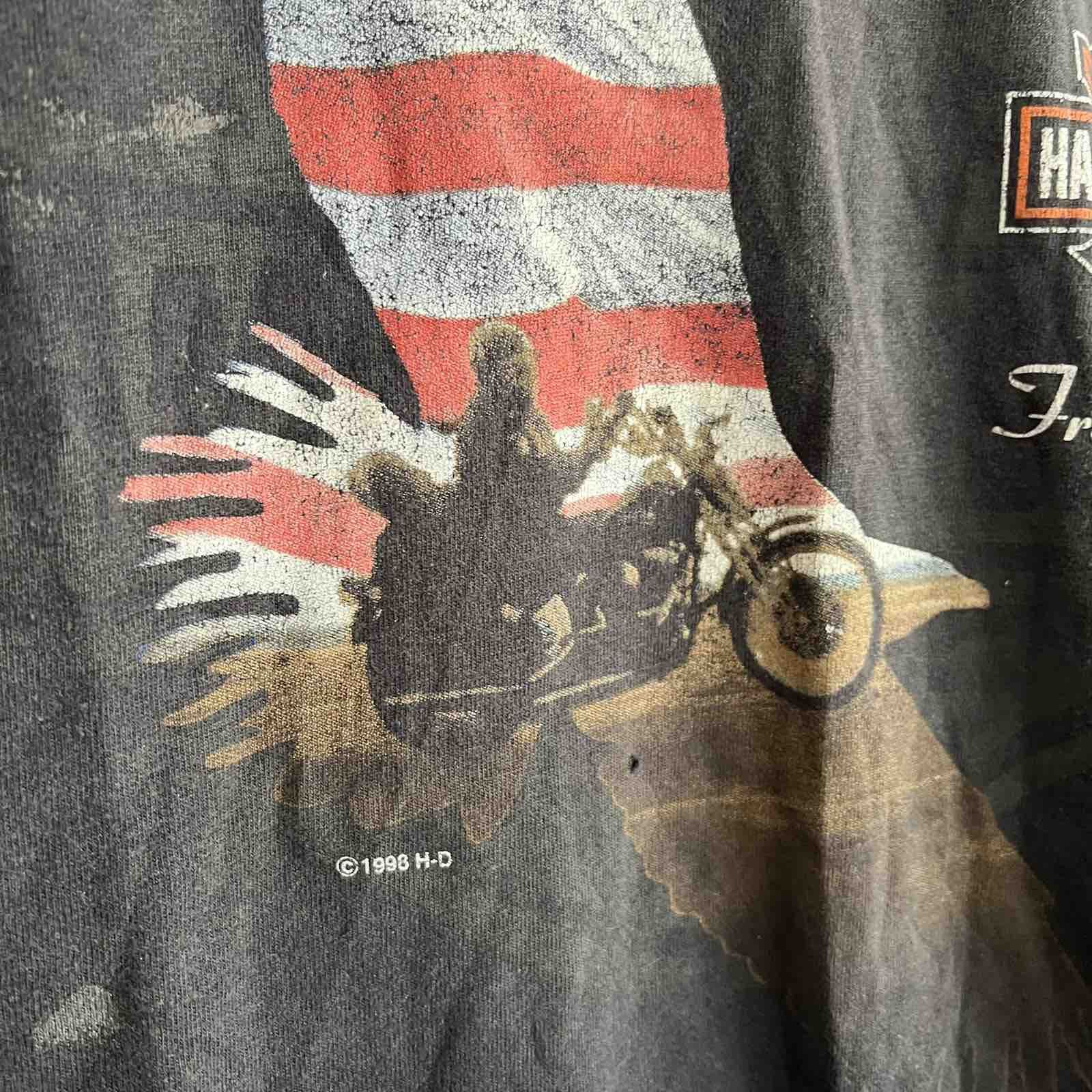 Harley Davidson Vintage Harley Davidson “Free the Spirit” black t shirt Sz L Size US L / EU 52-54 / 3 - 3 Thumbnail