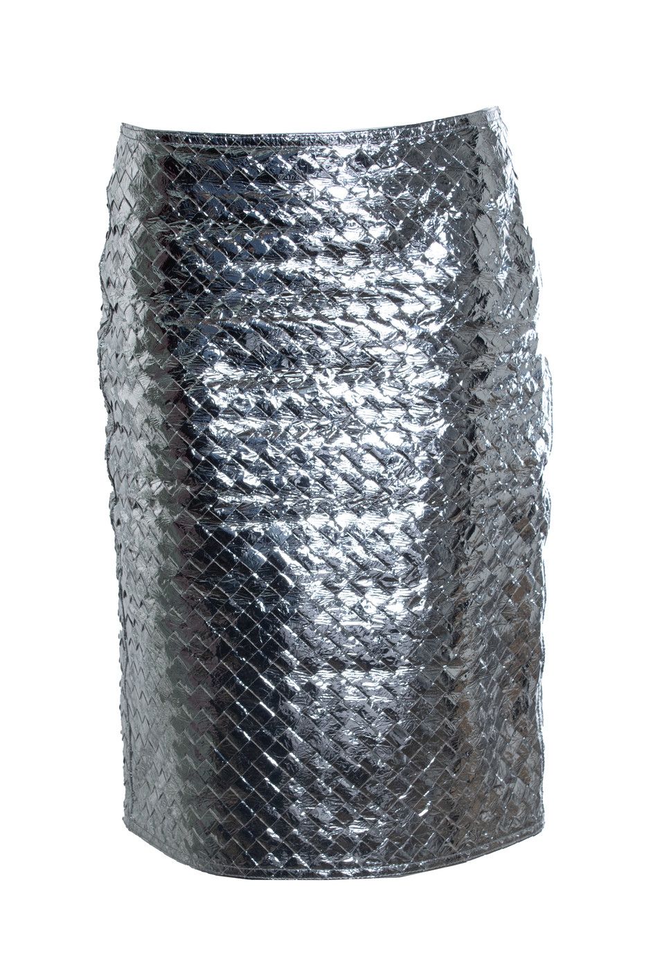 Bottega Veneta Bottega Veneta, Intrecciato laminated leather skirt Size 27" / US 4 / IT 40 - 1 Thumbnail