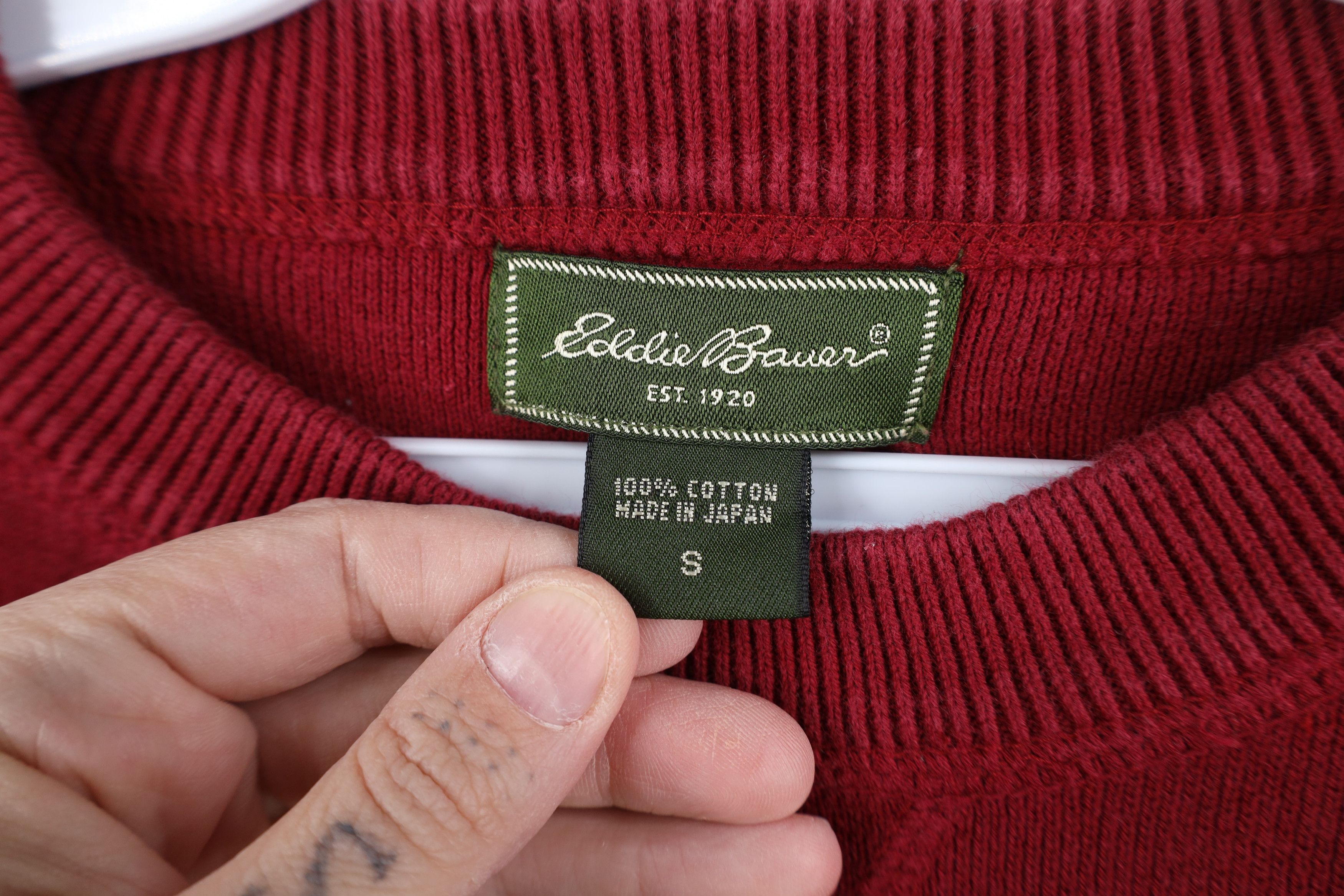 Eddie Bauer Vintage Eddie Bauer Cotton Ribbed Knit Sweater Red Japan Size S / US 4 / IT 40 - 9 Thumbnail