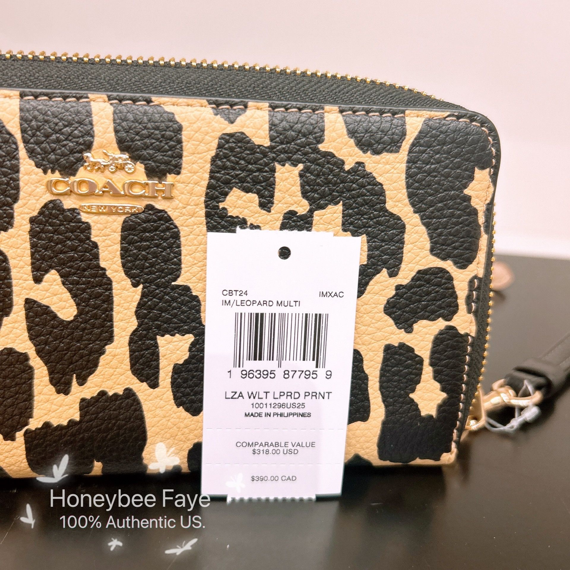 Coach Long Zip Around Wallet With Leopard Print CBT24 Size ONE SIZE - 3 Thumbnail