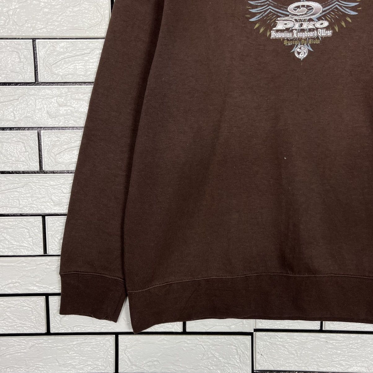 Vintage PIKO Hawaiian Longboard Wear Big Logo Sweatshirt #4094-C186 Size US L / EU 52-54 / 3 - 9 Thumbnail
