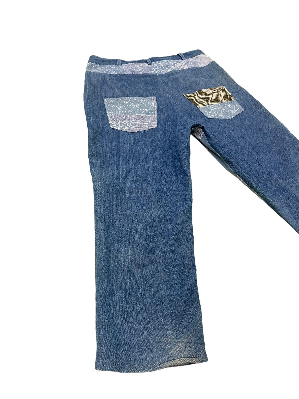 Japanese Brand Baggy Tapered Amina Japanese Pattern Thin Denim 6🟦6 Size US 35 - 12 Thumbnail