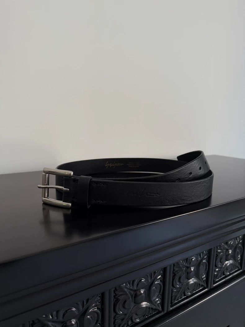 Yohji Yamamoto Yohji Yamamoto Yohji Yamamoto Black Leather Belt Size ONE SIZE - 4 Thumbnail