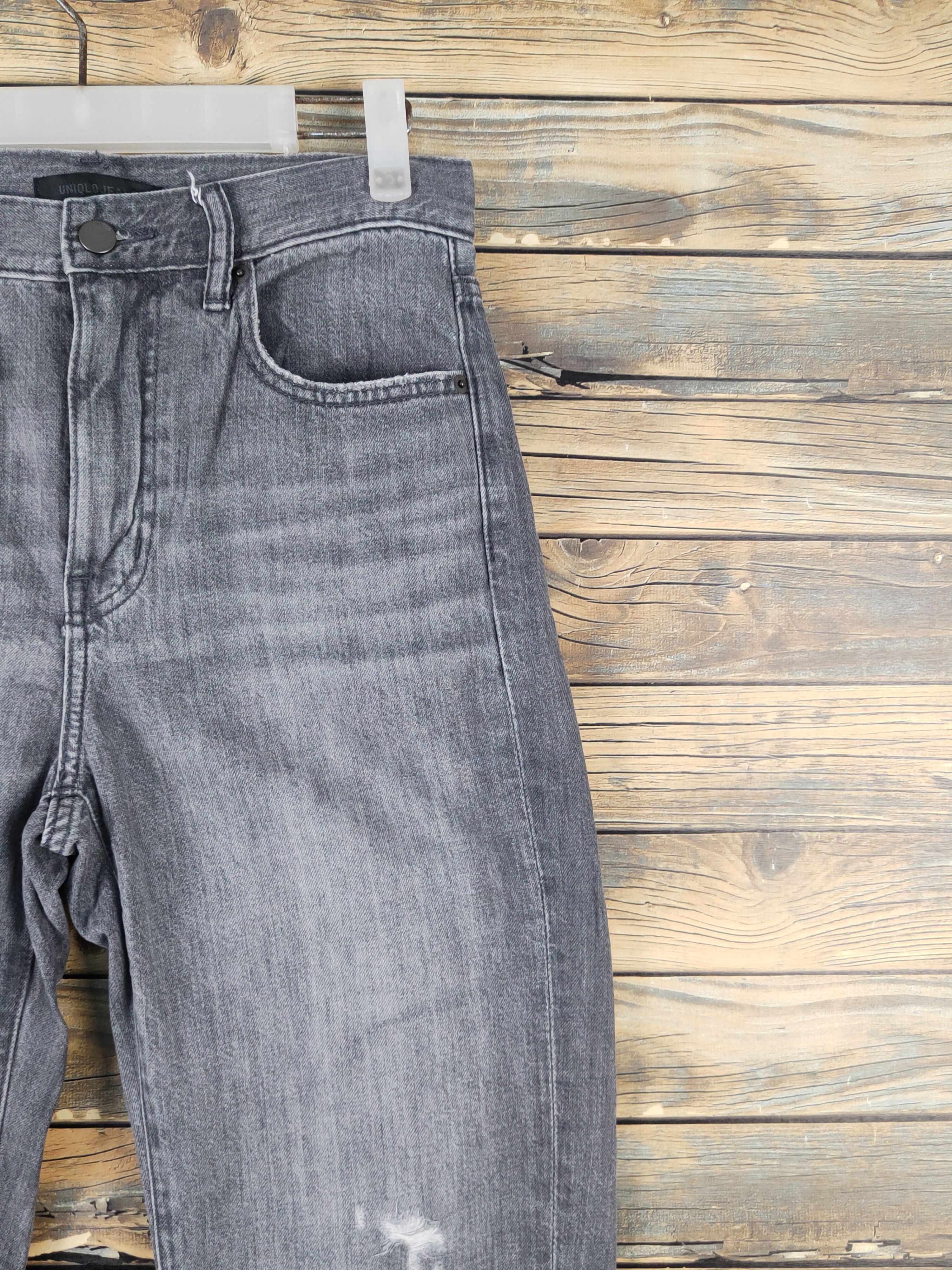 Japanese Brand Uniqlo Black Distressed Ripped denim Jeans #W1561 Size US 28 / EU 44 - 5 Thumbnail