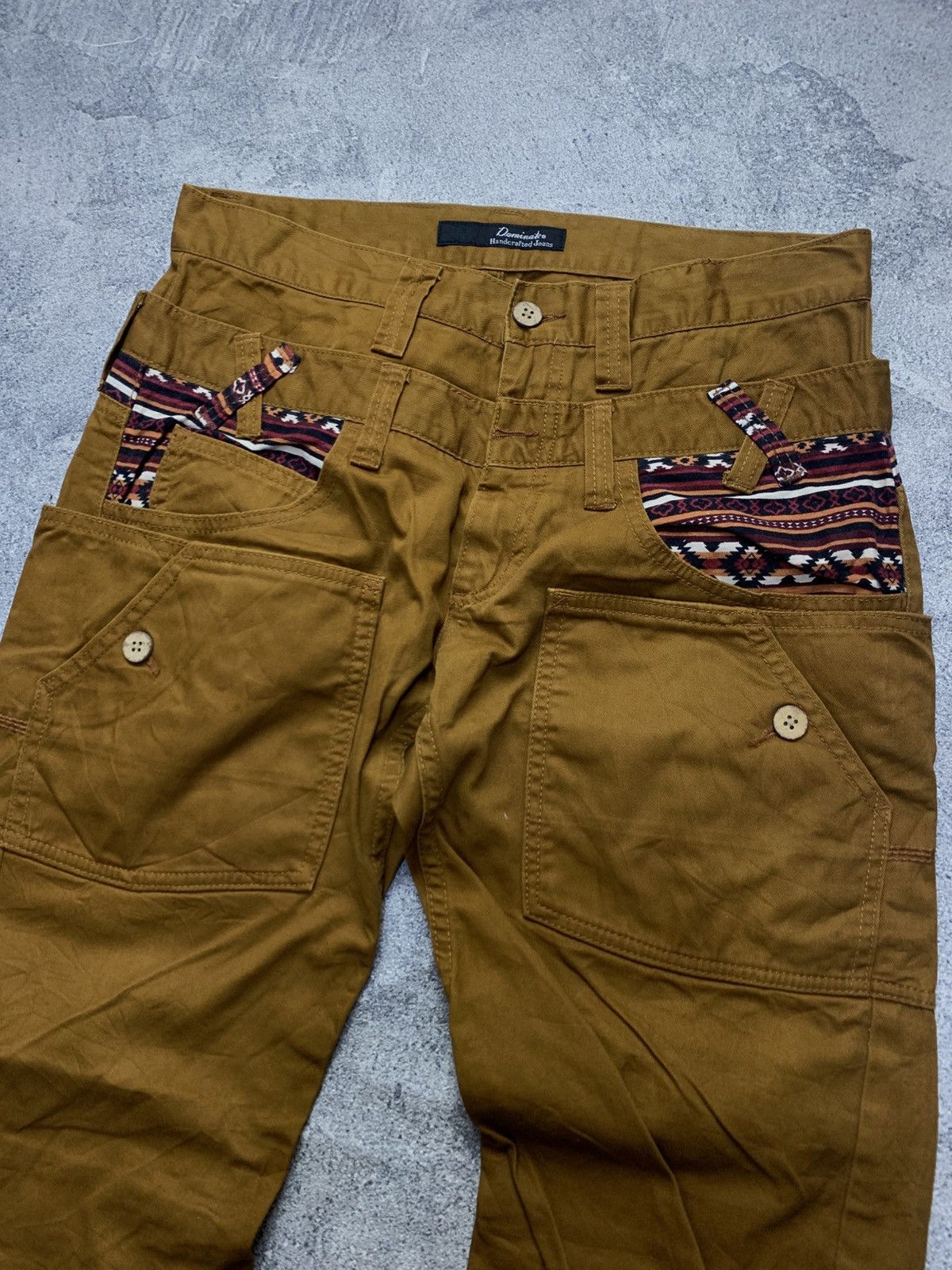 If Six Was Nine 🐍 2000s Dominate Japan Handcrafted Double Waist Pants Size US 32 / EU 48 - 4 Thumbnail