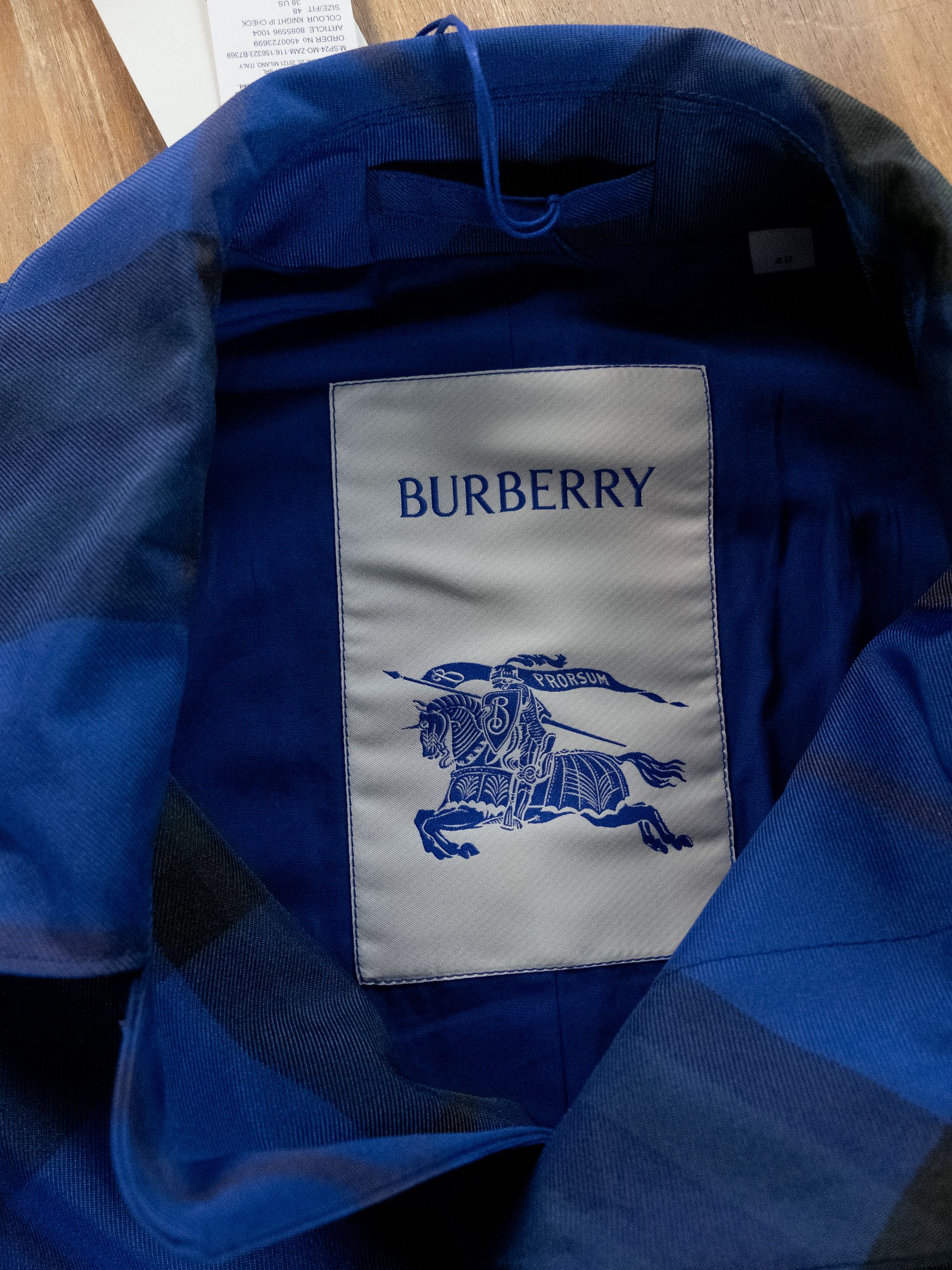 Burberry BURBERRY Knight IP check blue car coat Size 38 US / 48 IT Size US M / EU 48-50 / 2 - 10 Thumbnail
