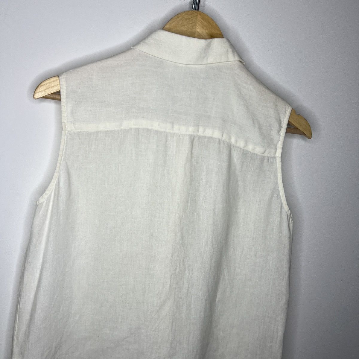 Designer × Max Mara MaxMara Linen Button Up Shirt White Top Blouse Size M / US 6-8 / IT 42-44 - 8 Thumbnail