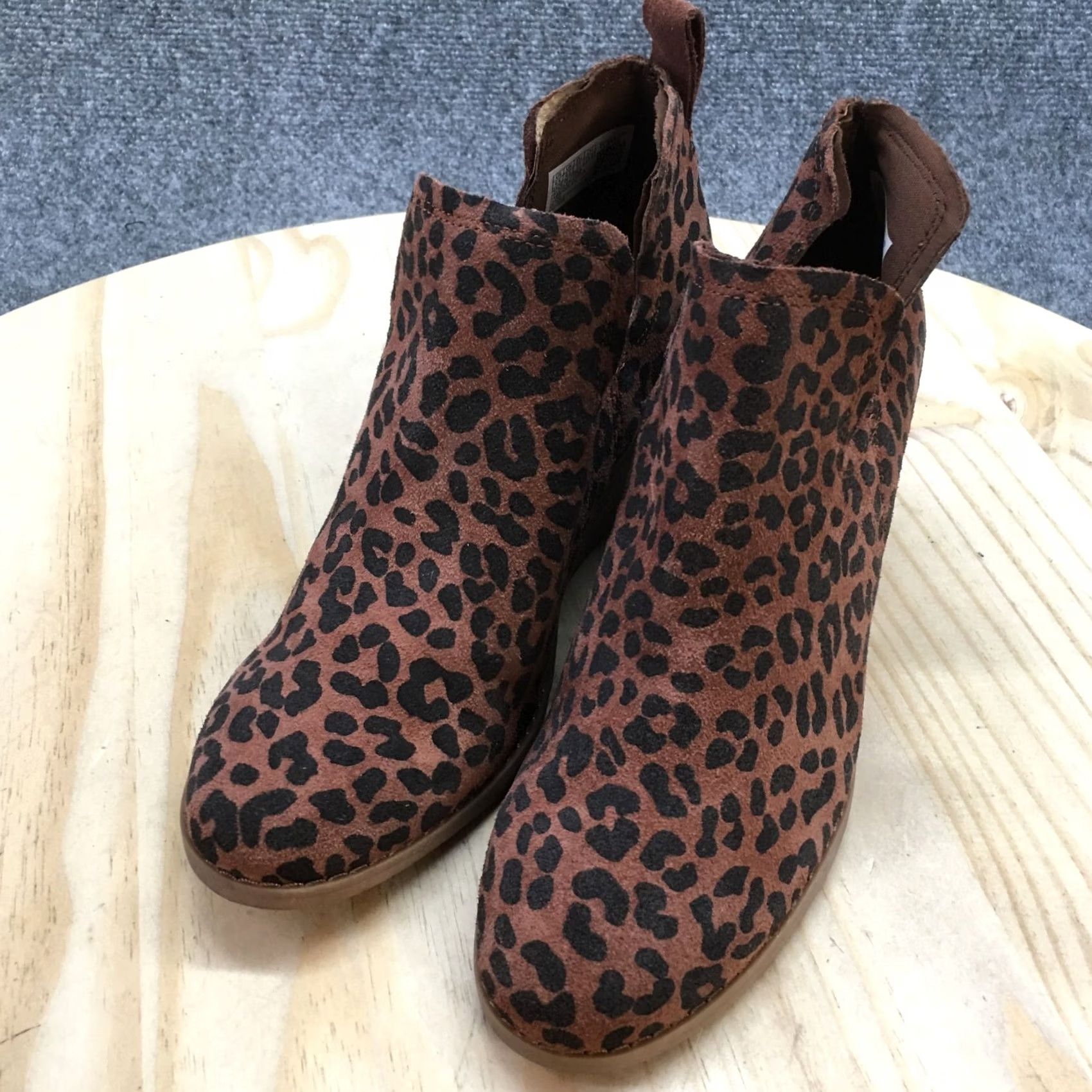Toms Toms Boots Womens 6.5 Kallie Bootie Brown Leopard Print Ankle Top Wedge 10017538 Size M / US 6-8 / IT 42-44 - 3 Thumbnail