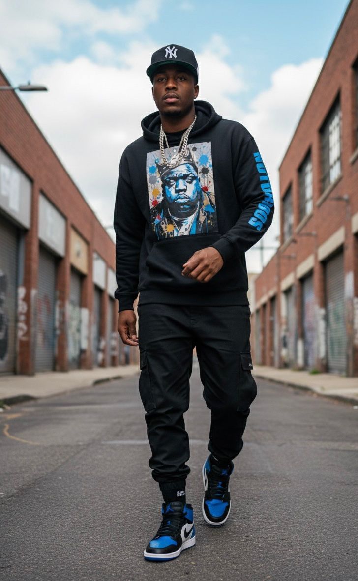 Jordan Craig MEN Hoodie Sweatshirt- Biggie Notorius - Black Size US L / EU 52-54 / 3 - 4 Thumbnail