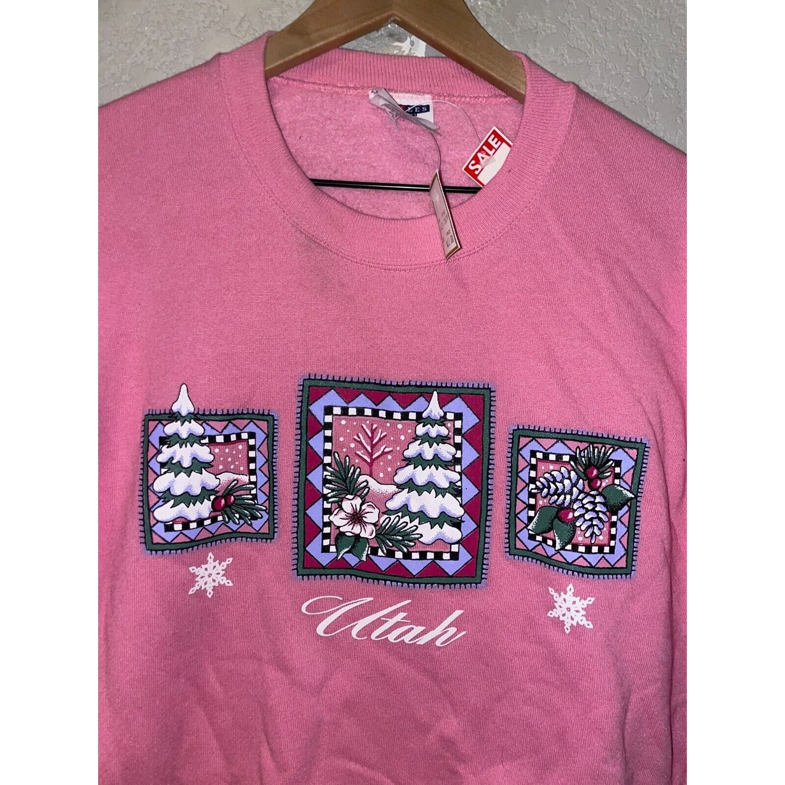 Jerzees Vintage Utah Crewneck Jerzees Winter Pink Sweatshirt VTG M Size US M / EU 48-50 / 2 - 2 Thumbnail