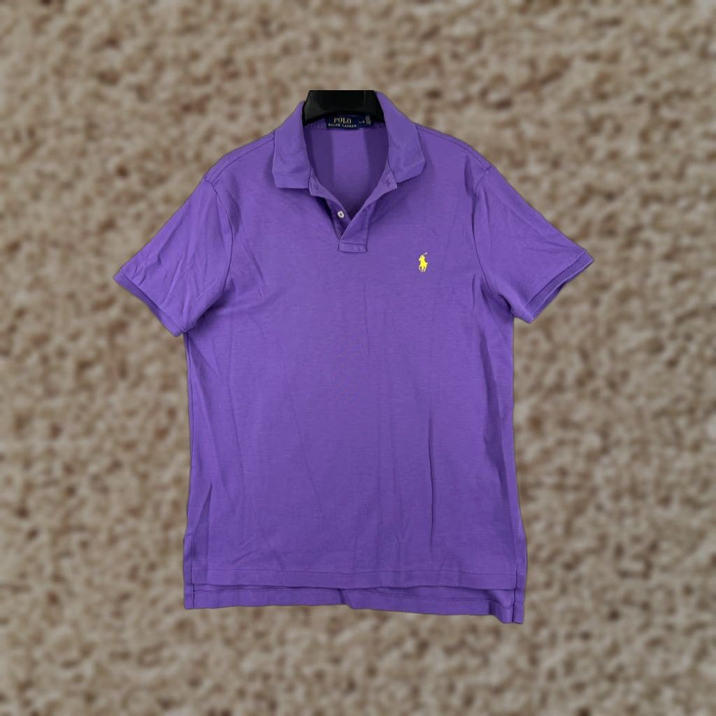 Ralph Lauren Polo Ralph Lauren Polo Shirt Mens Large Purple 100% Cotton Jersey Golf Golfer Shirt Size US L / EU 52-54 / 3 - 1 Thumbnail