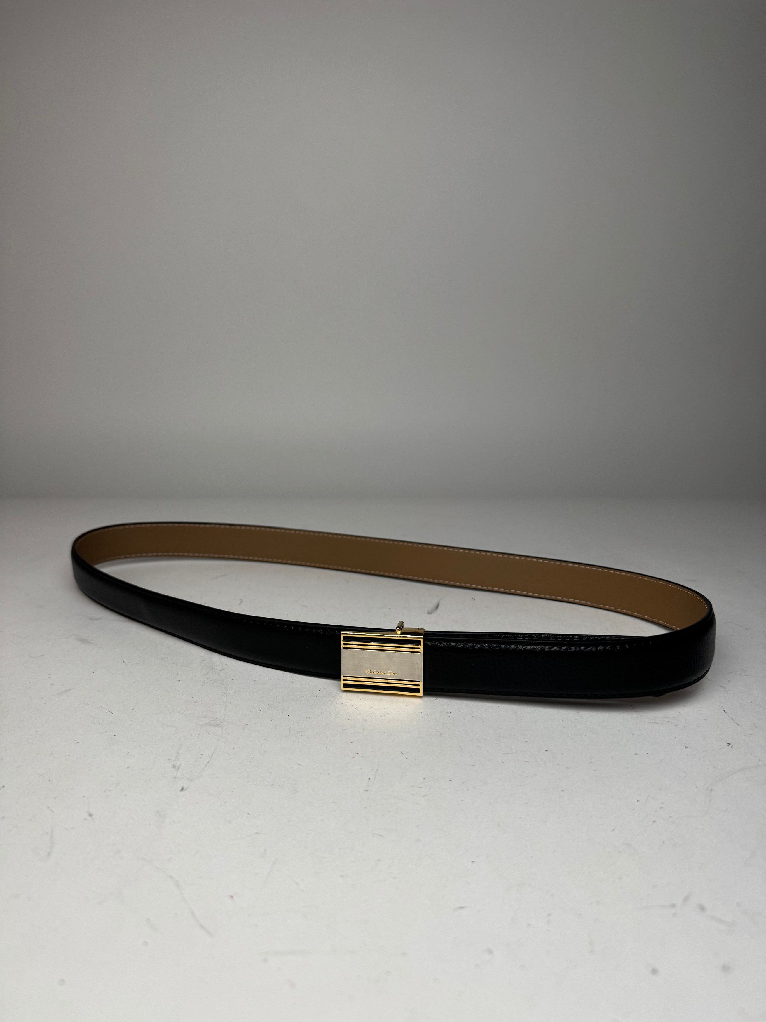 Dior Vintage Leather Belt Black Size ONE SIZE - 1 Thumbnail