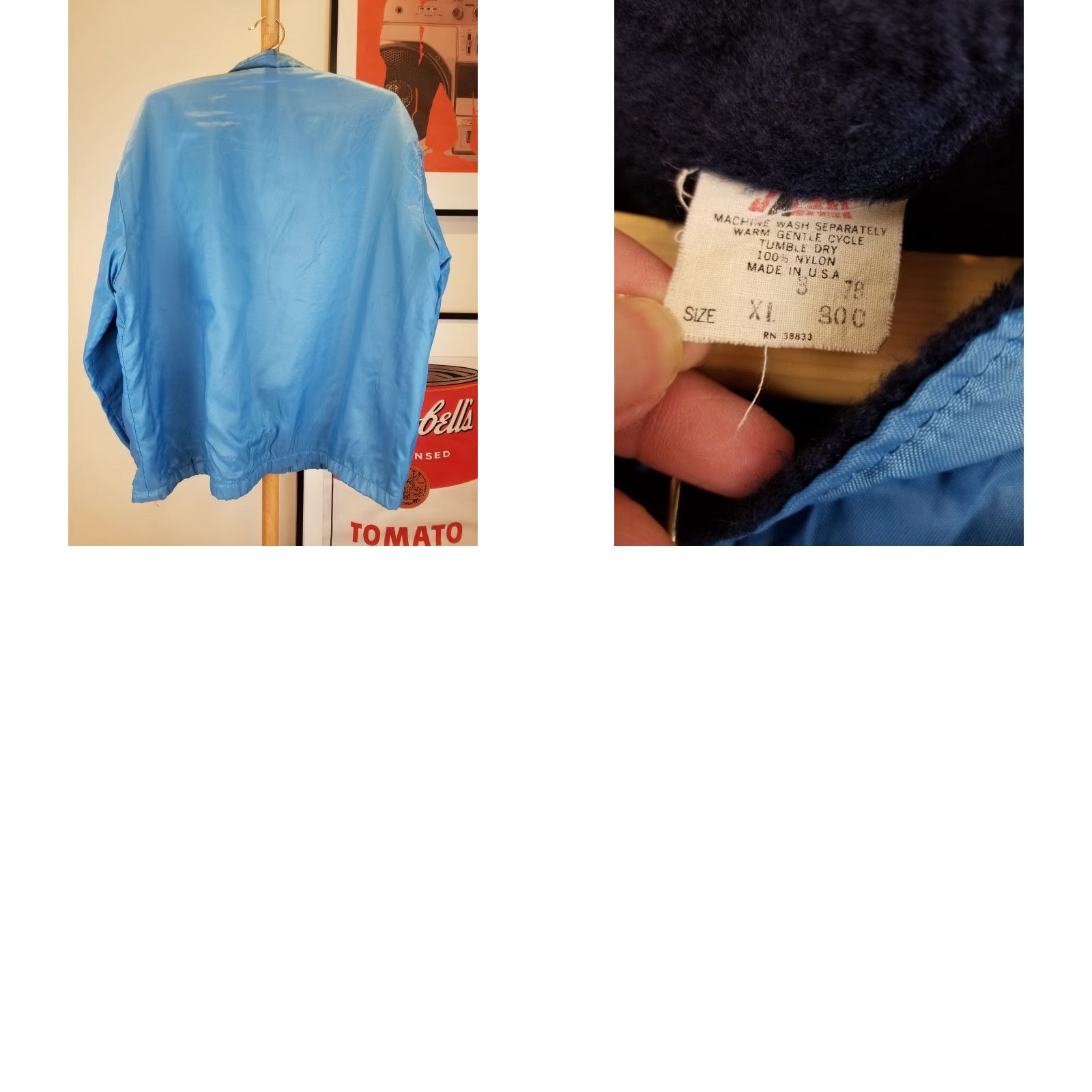 Ford VINTAGE Mustang Cobra Shelby FUR LINED RACING JACKET XL Bleu/Blue Bomber Jacket Men XL Cross Chest 27 INCH Cross Shoulder 23 INCH Size XL Size US XL / EU 56 / 4 - 9 Thumbnail