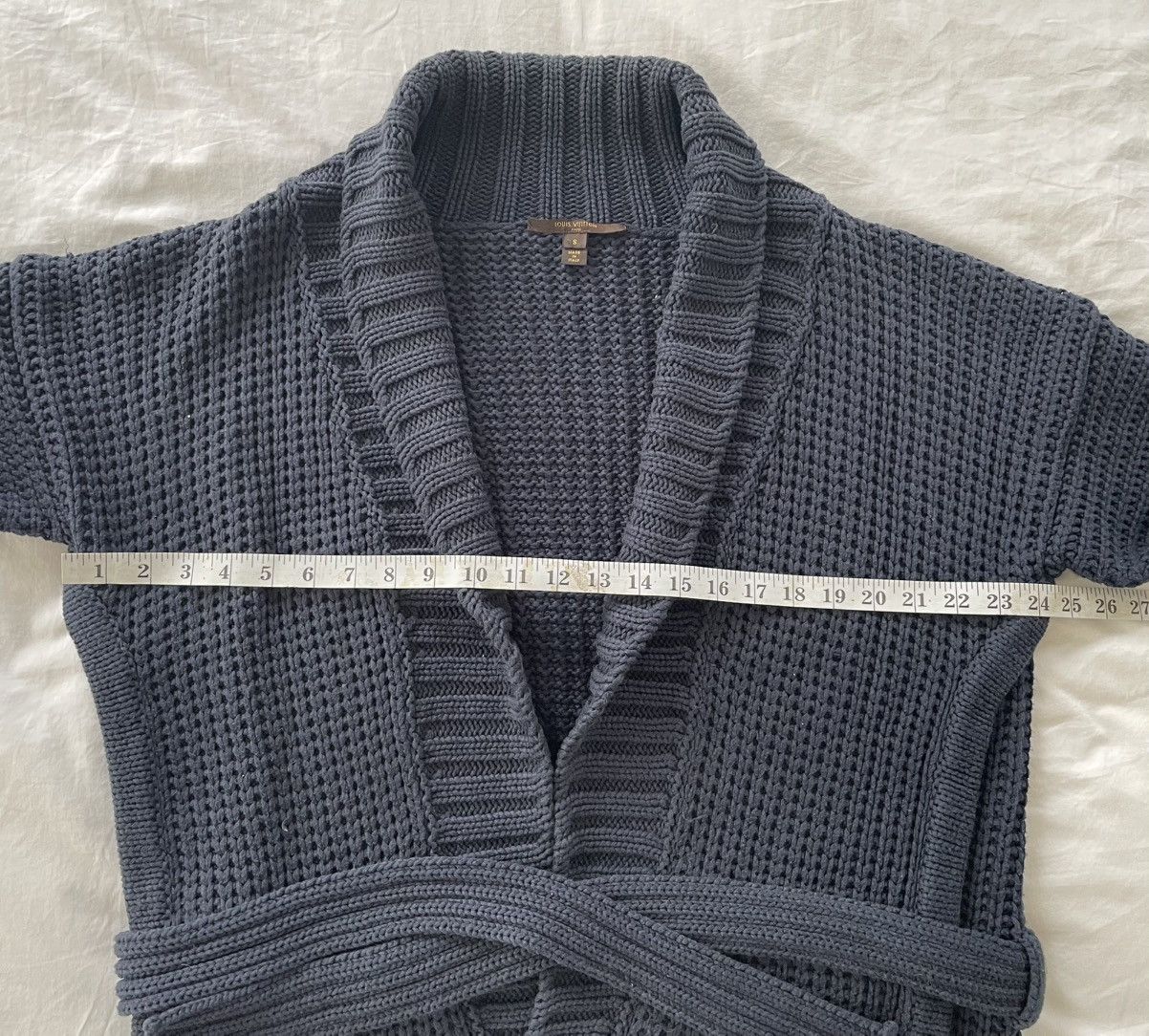 Louis Vuitton Incredible Navy Oversized Heavy Knit Shawl Cardigan Jacket Size US M / EU 48-50 / 2 - 17 Thumbnail