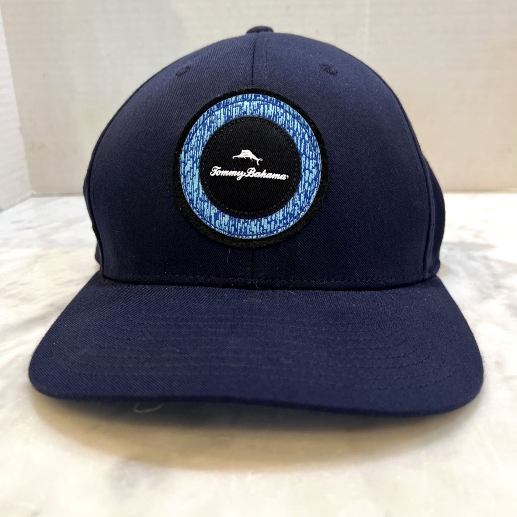 Tommy Bahama Tommy Bahama Hat Men’s Navy Blue Snapback Round Logo Polyester Spandex Mens One Size Adjustable Beach Caps Size ONE SIZE - 7 Thumbnail