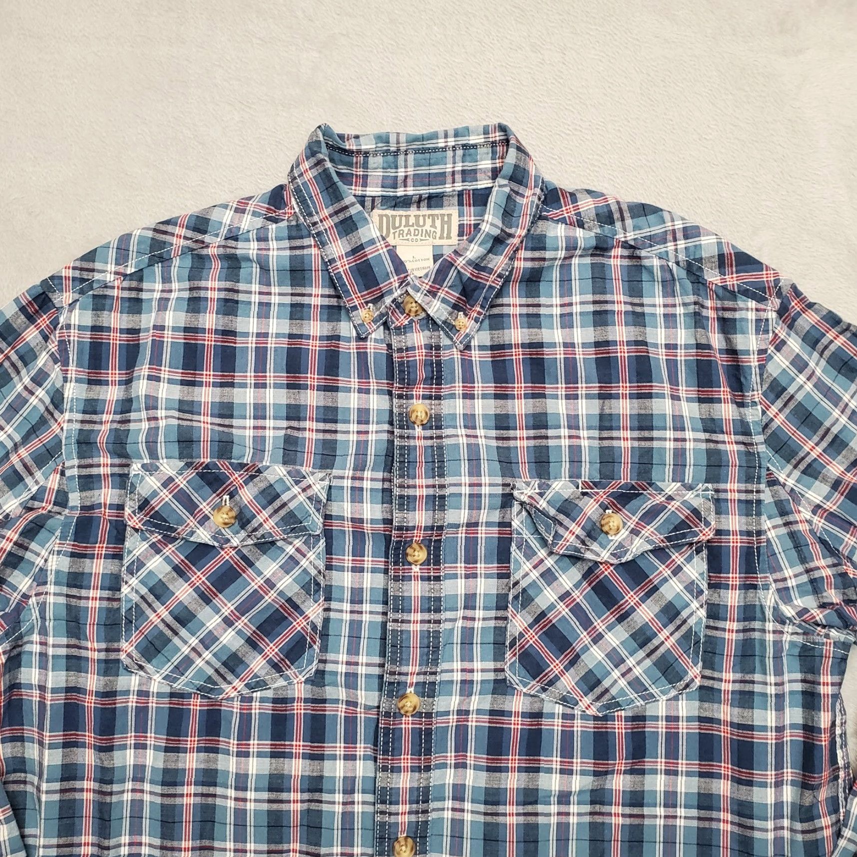 Vintage VINTAGE Duluth Trading Shirt Mens L Blue Plaid Outdoor Long Sleeve Up North Cabin Size US L / EU 52-54 / 3 - 2 Thumbnail
