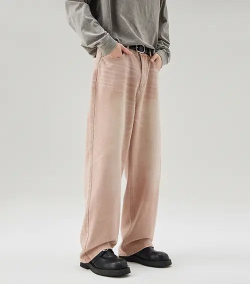 Japanese Brand × Jean Pants Men's washed vintage straight loose wide-leg jeans Size US 32 / EU 48 - 2 Thumbnail