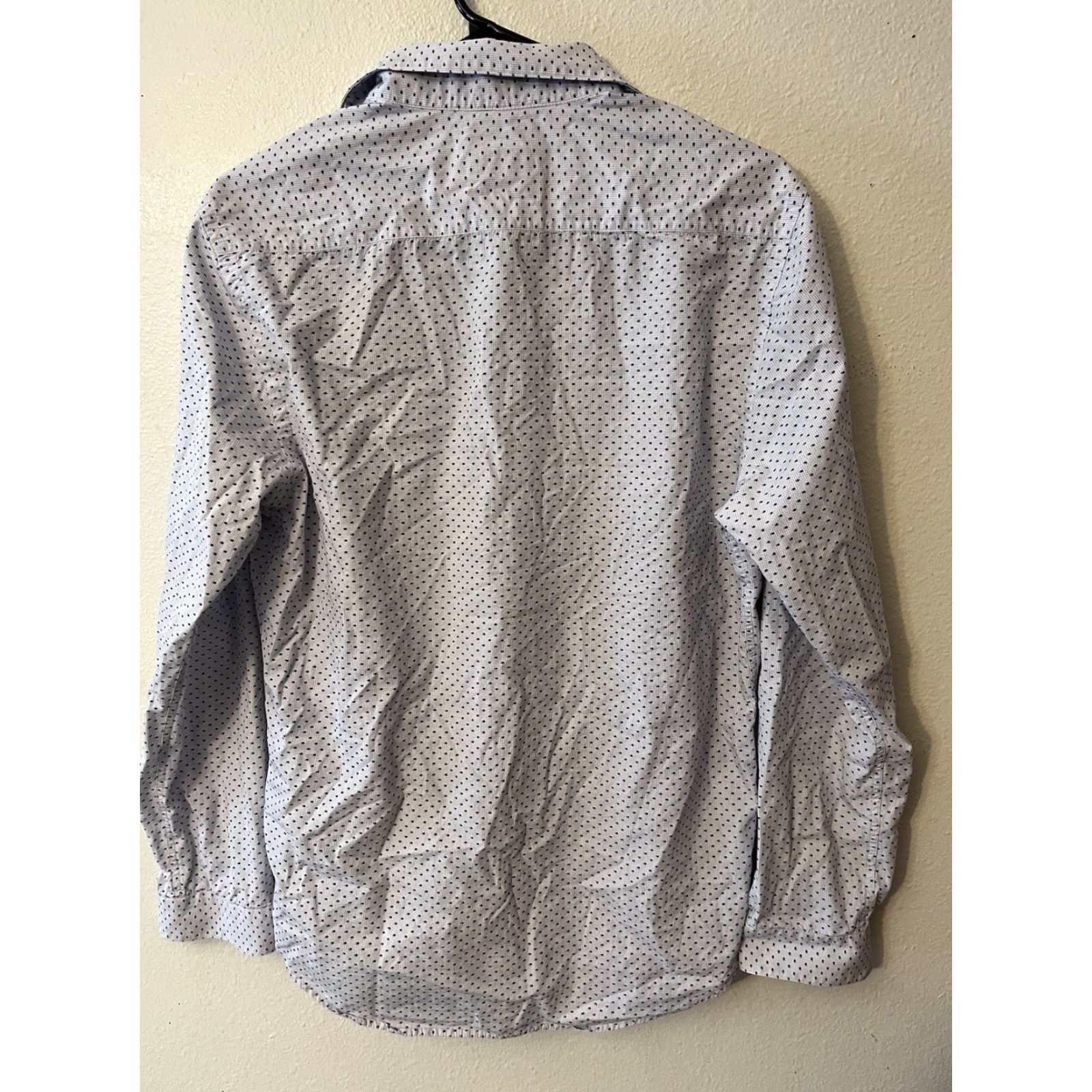 Zara ZARA MAN Slim Fit Button-Down Shirt Men's L White Blue Button-Down Knit 100% Cotton Tailored Fit Button-Up Size US L / EU 52-54 / 3 - 3 Thumbnail