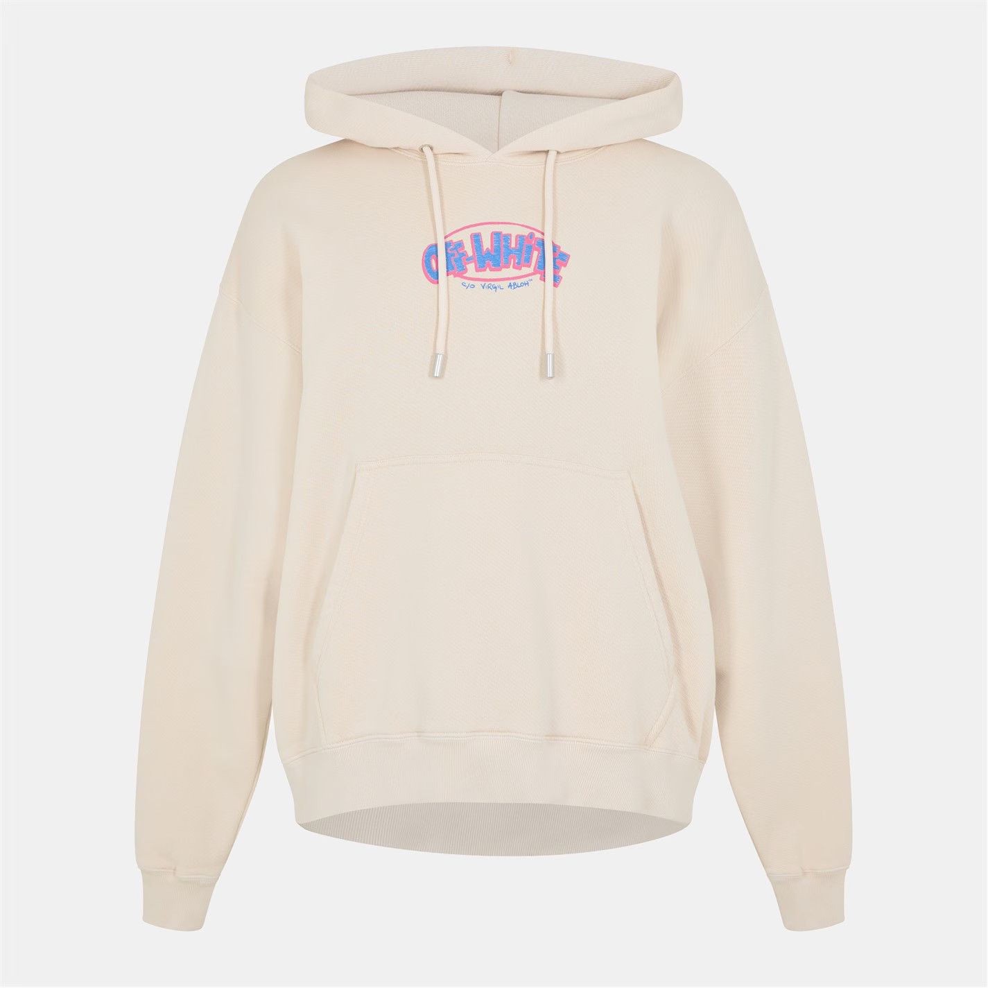 Off-White o1g2r1mq0226 Sketch Fleece Relaxed Fit Hoodie In Beige Size US XXL / EU 58 / 5 - 1 Thumbnail