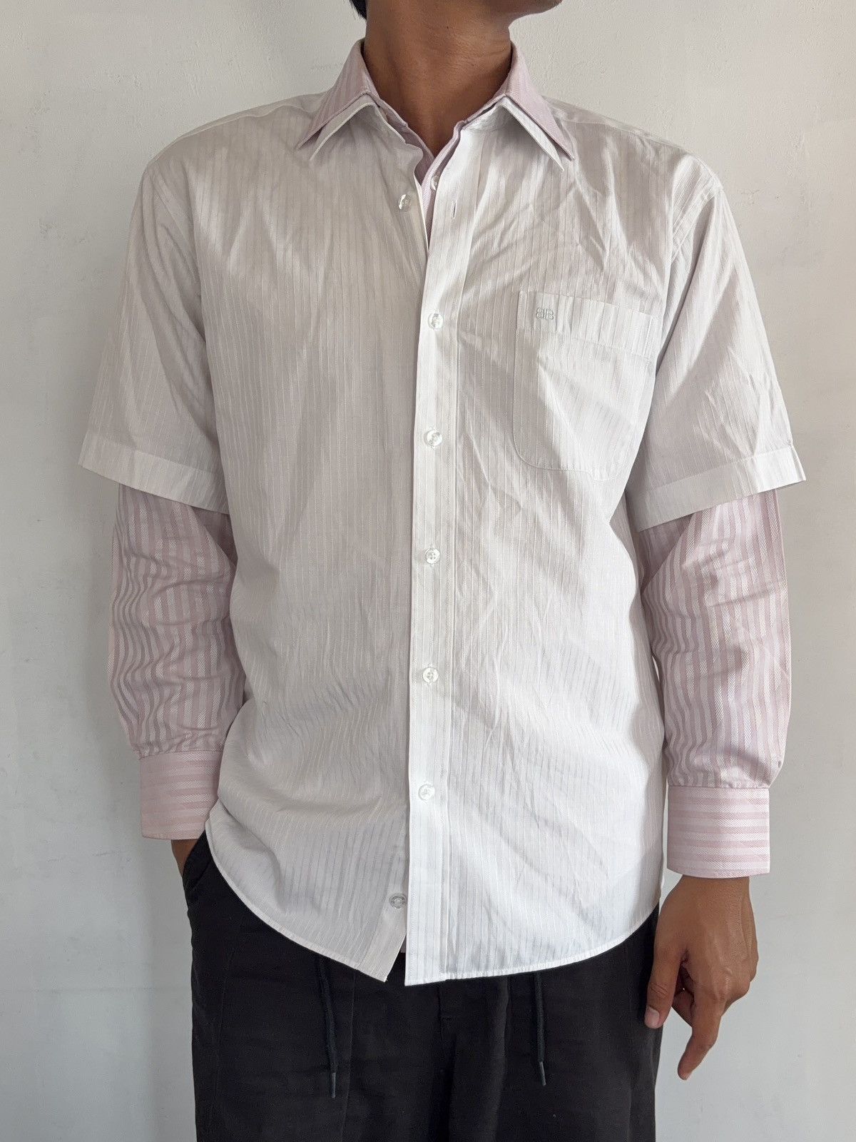 Balenciaga Balenciaga double layered vintage shirt button Size US L / EU 52-54 / 3 - 1 Thumbnail
