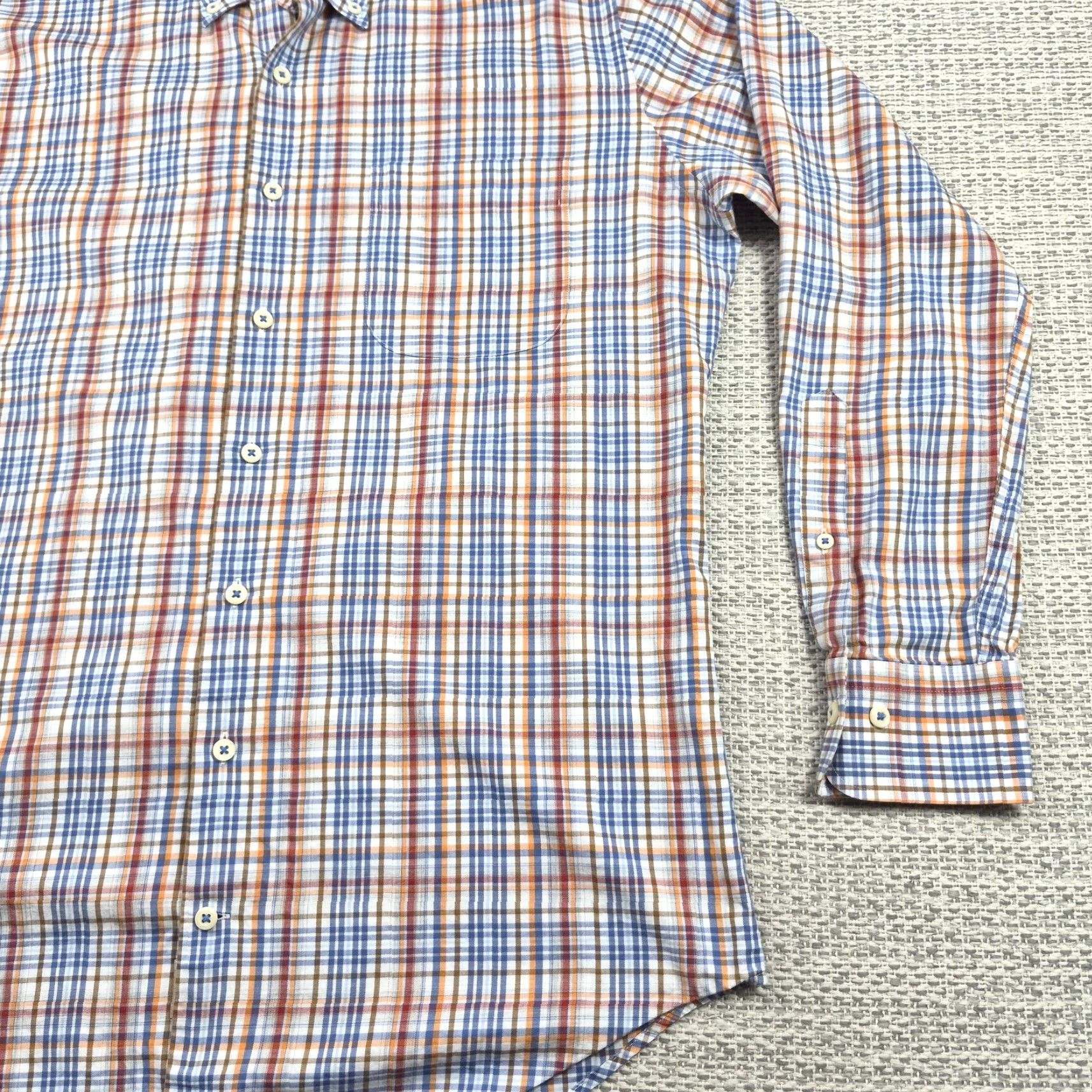 Peter Millar Peter Millar Button Up Shirt Mens Medium Plaid Long Sleeve Cotton Casual Shirt Size US M / EU 48-50 / 2 - 5 Thumbnail