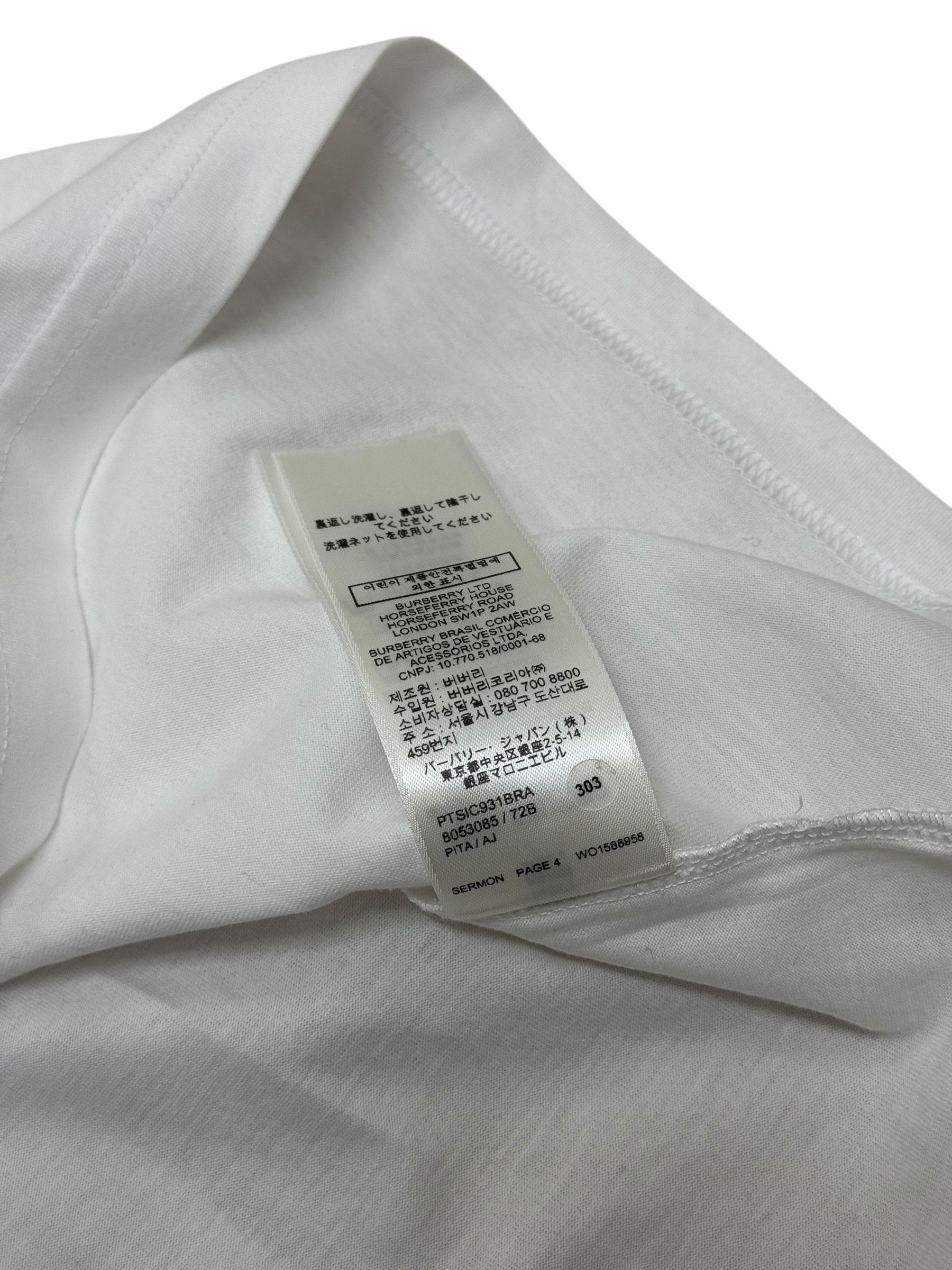 Burberry Burberry White & Blue Graphic Oversized T-Shirt Size US XL / EU 56 / 4 - 8 Thumbnail