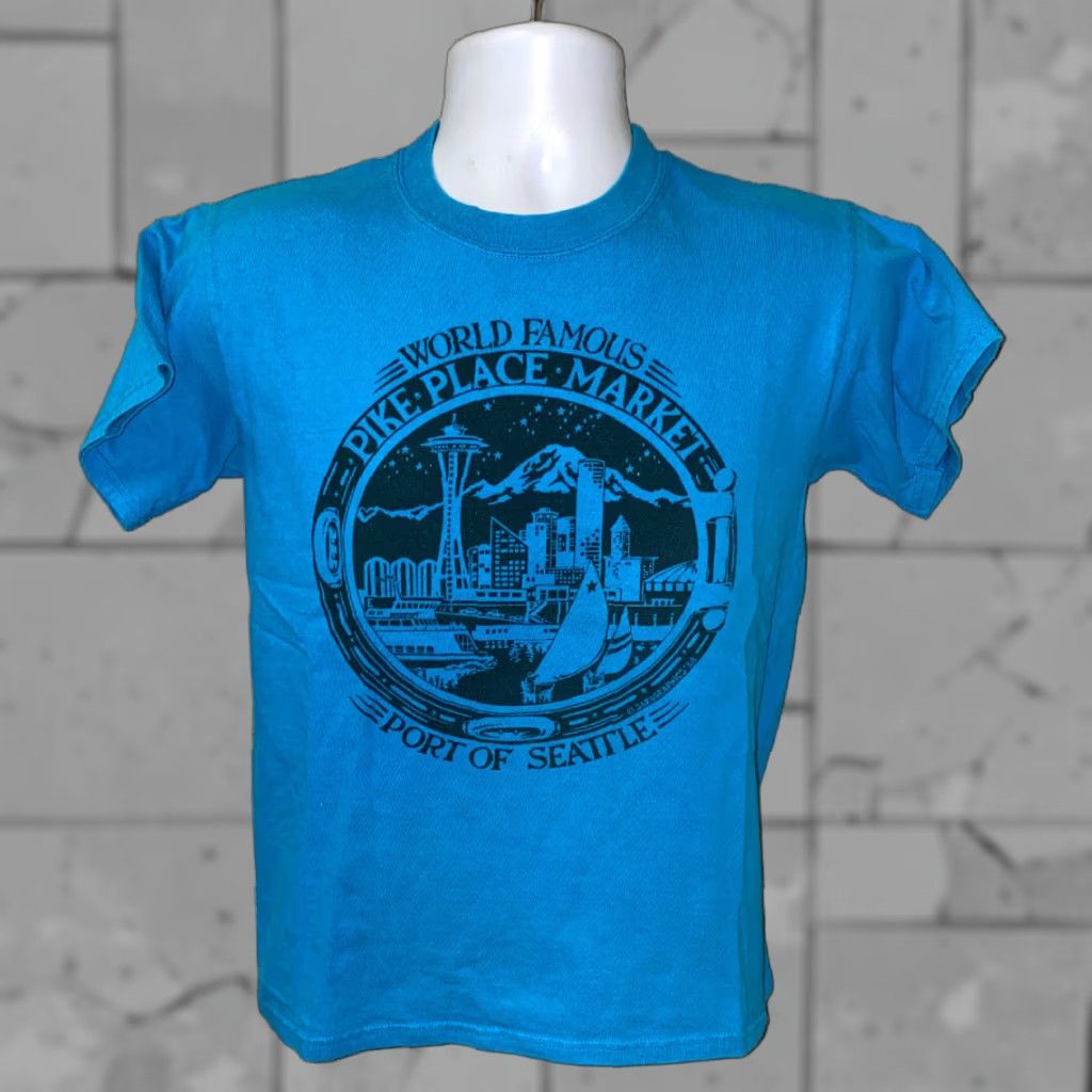 Market VINTAGE Vtg 1988 Saragraphics Beefy-T Mens Blue Pike Place Market Graphic T-Shirt Size S Size US S / EU 44-46 / 1 - 1 Thumbnail