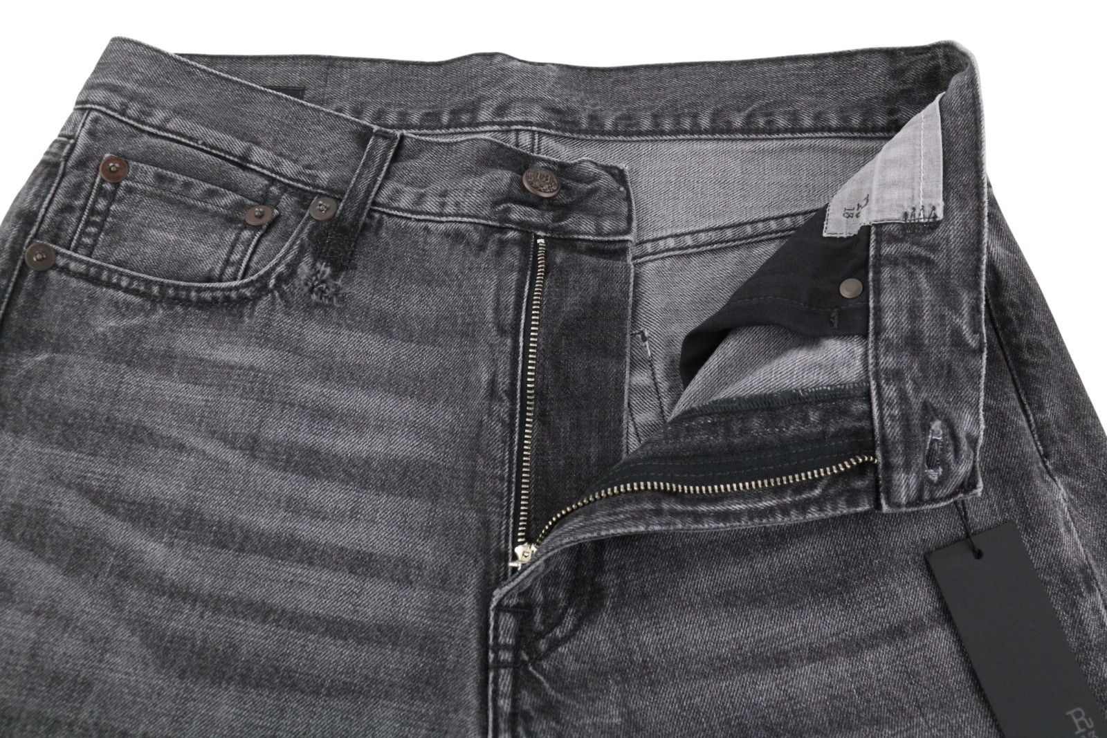 R13 BOYFRIEND 27 Wilson Black Whiskers Faded PS25 86677 Size 27" / US 4 / IT 40 - 4 Thumbnail
