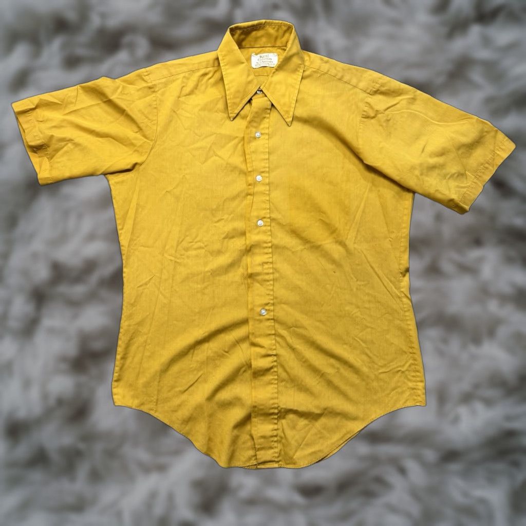Arrow VINTAGE Arrow Kent Collection Shirt Mens L Button Up 50s Distressed Yellow Size US L / EU 52-54 / 3 - 1 Thumbnail