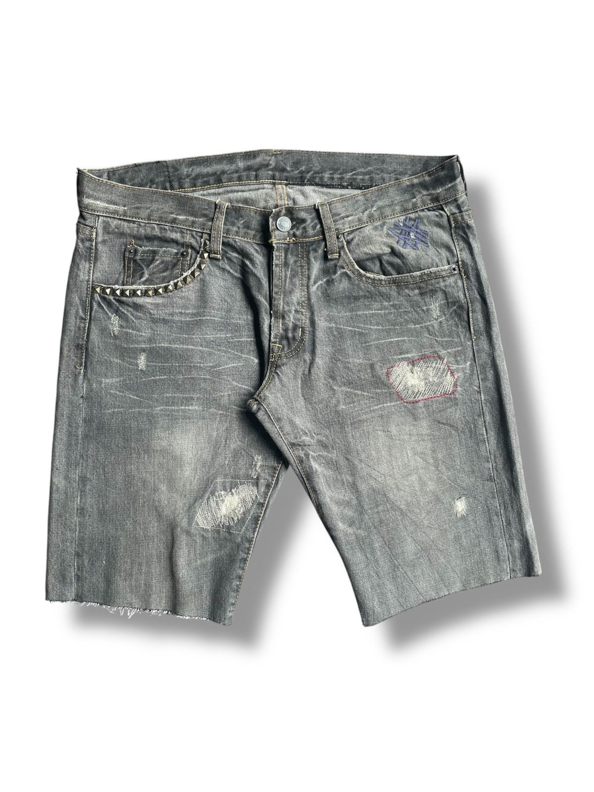 Hysteric Glamour Hysteric Glamour Studed Distresed Shorts Jeans Size US 31 - 1 Thumbnail