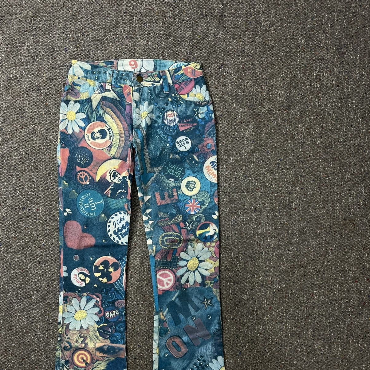 Other Rare Vintage Modzart London All Over Print Jeans Size 26" / US 2 / IT 38 - 2 Thumbnail