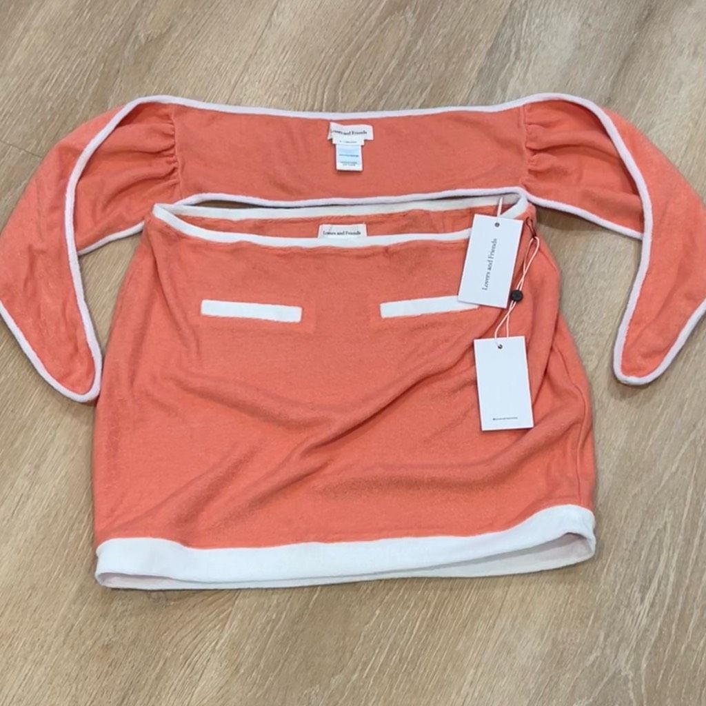 Soul Revolver Lovers + Friends Kalitta Top and Mini Skirt Outfit Terrycloth Set Women’s Medium Size M / US 6-8 / IT 42-44 - 5 Thumbnail