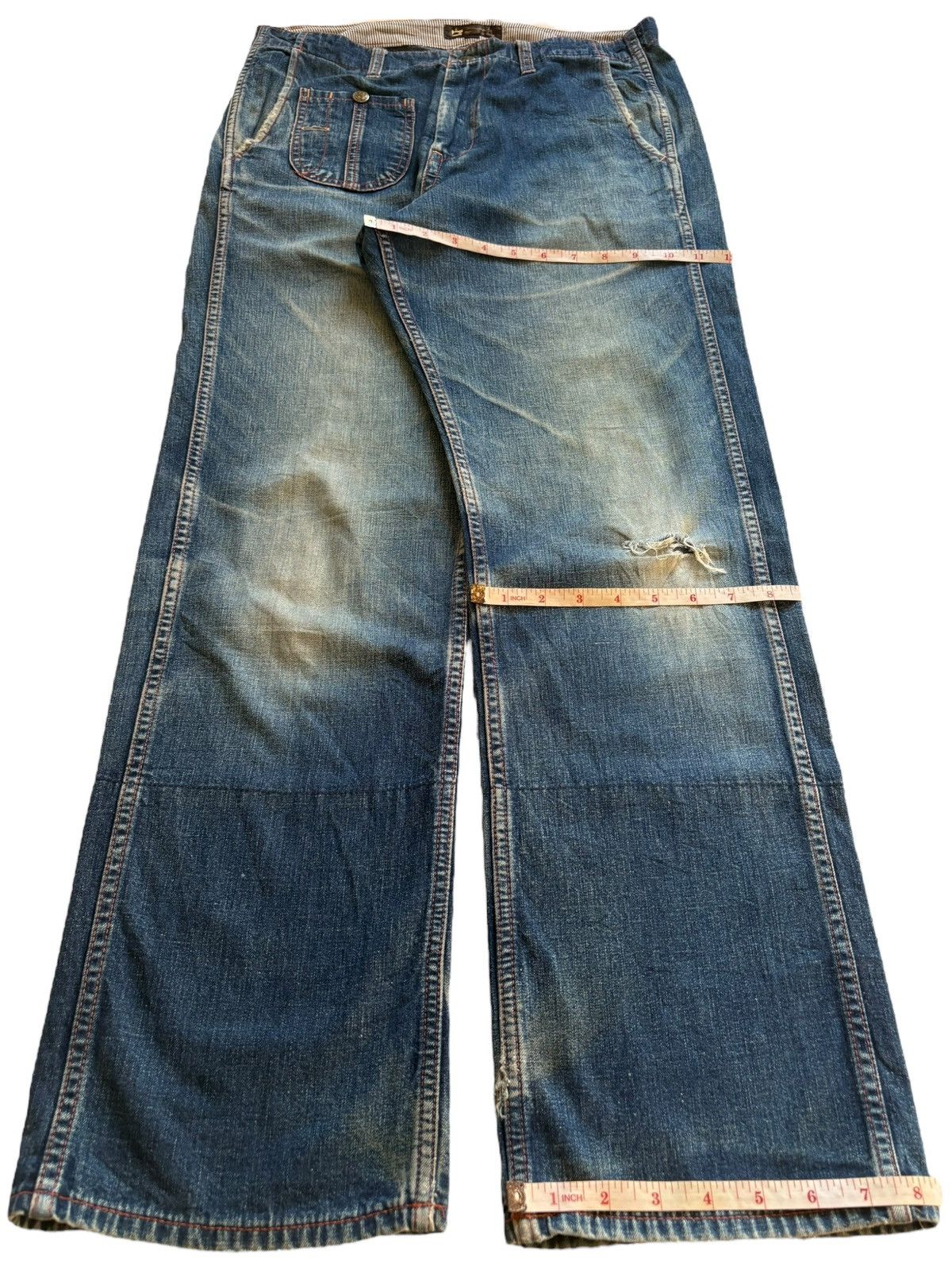 Japanese Brand Vintage Japanese Brand Mud Wash Bush Pant Baggy Jeans Size US 31 - 14 Thumbnail
