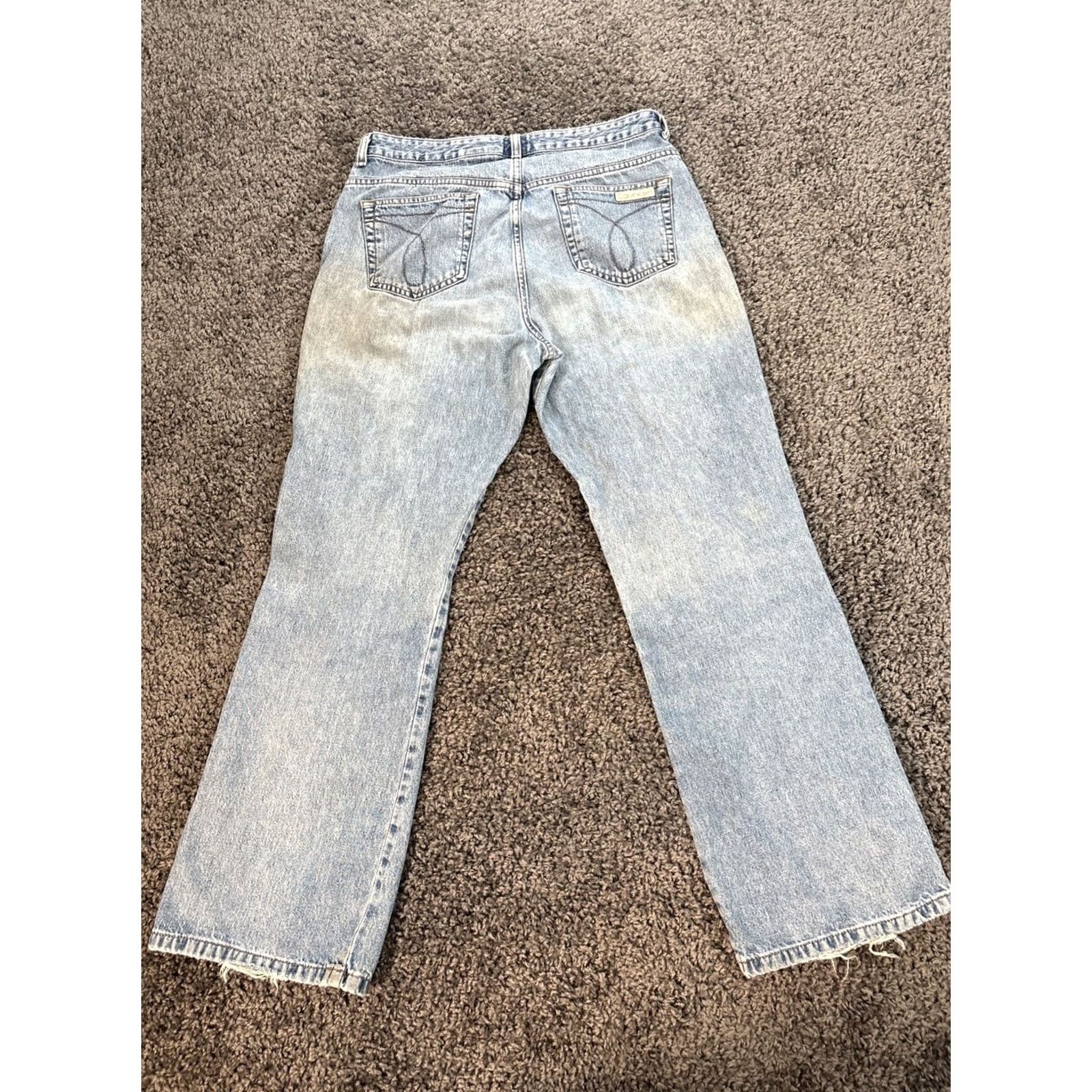 Calvin Klein VINTAGE Calvin Klein Jeans Blue 32x28 Regular Women Distressed Straight Denim 30in Inseam Size 32 Mens Womens Girls Size 24" / US 00 / IT 34 - 7 Thumbnail
