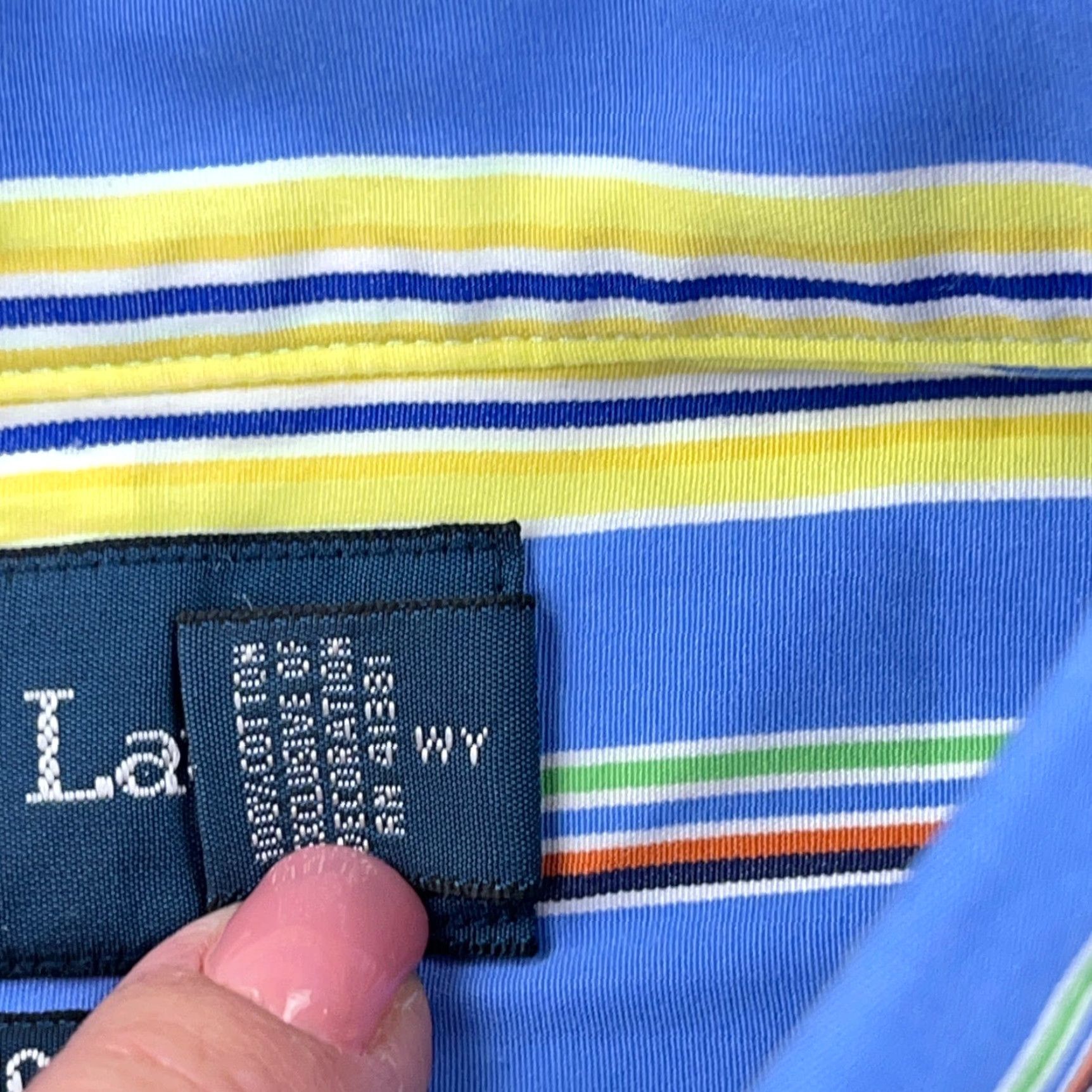 Ralph Lauren Ralph Lauren Shirt Men XL Button-Up Striped Blue Yellow Cotton Classic Fit Poplin Pony Size US XL / EU 56 / 4 - 7 Thumbnail
