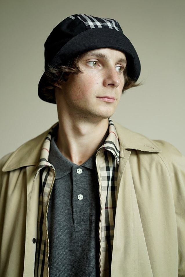 Burberry × Gosha Rubchinskiy SS18 BUCKET HAT IN BLUE CHECK WITH EARS FLAP Size ONE SIZE - 4 Thumbnail