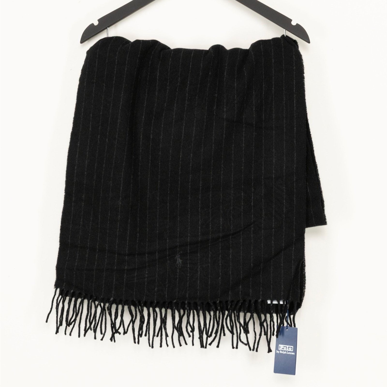 Polo Ralph Lauren Men Chalk Stripe Scarf Black One Size