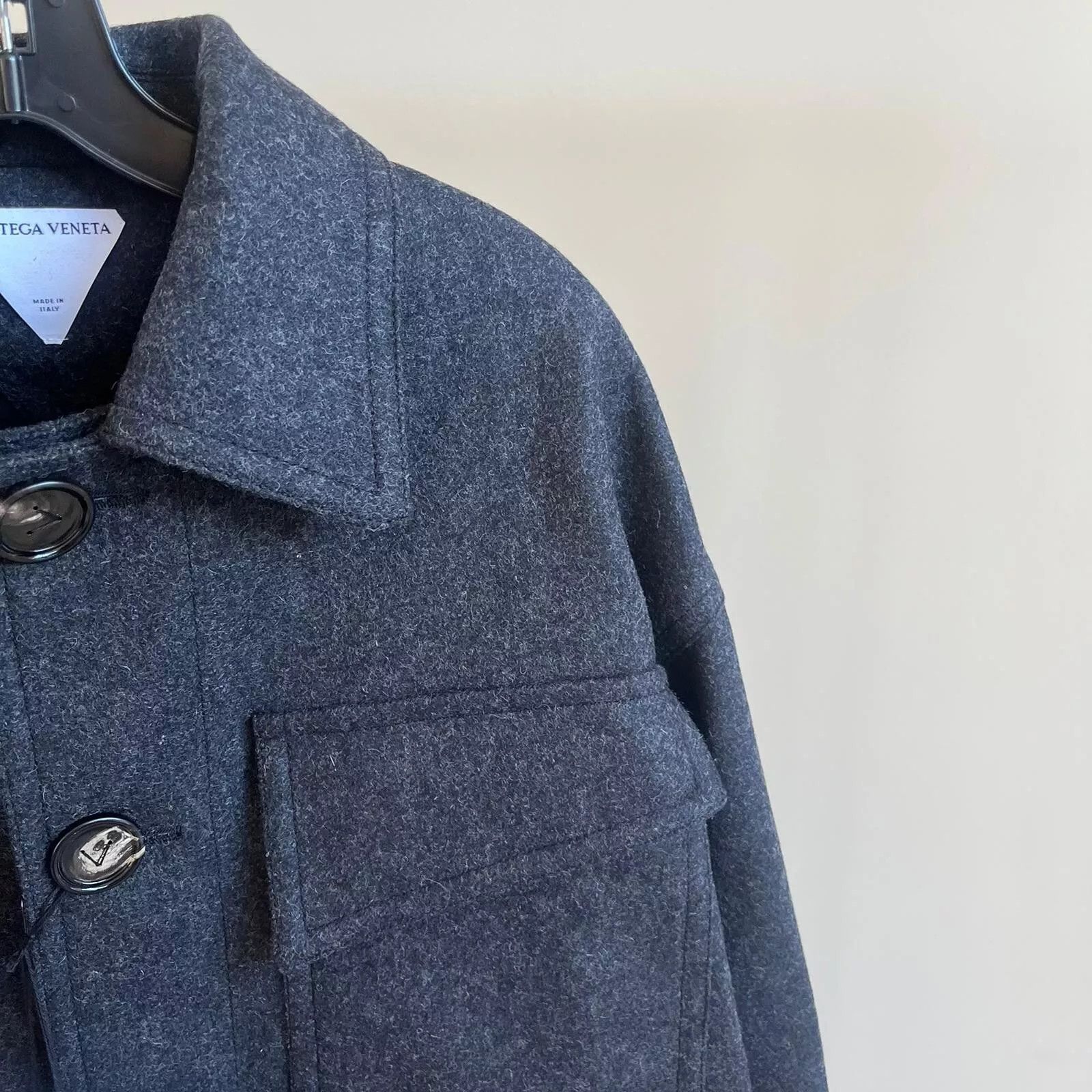 Bottega Veneta Military Wool Felted Coat in Charcoal Size US M / EU 48-50 / 2 - 9 Thumbnail