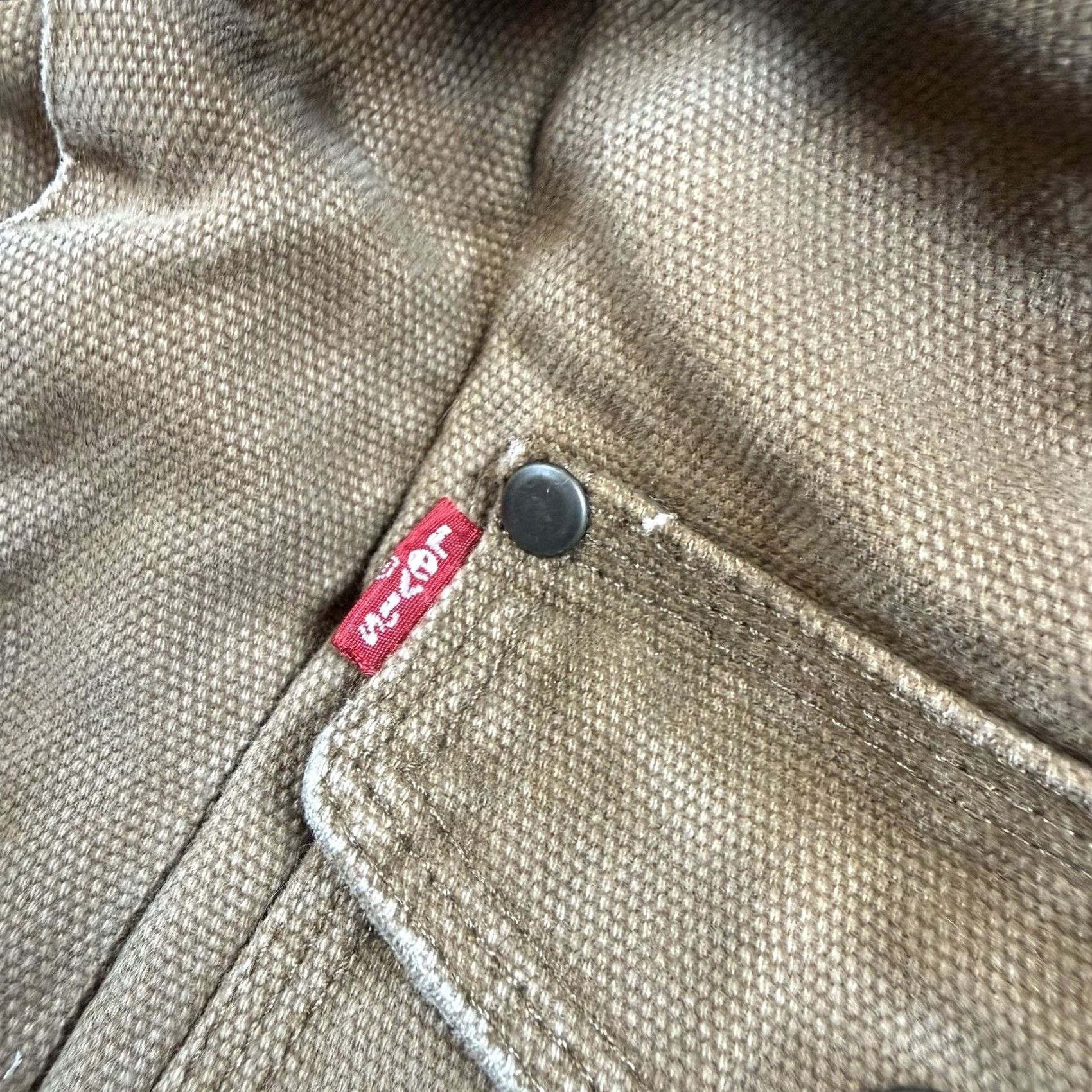 Levi's VINTAGE Levi’s Hooded Trucker Jacket Brown Canvas S Mens Small Size US S / EU 44-46 / 1 - 4 Thumbnail