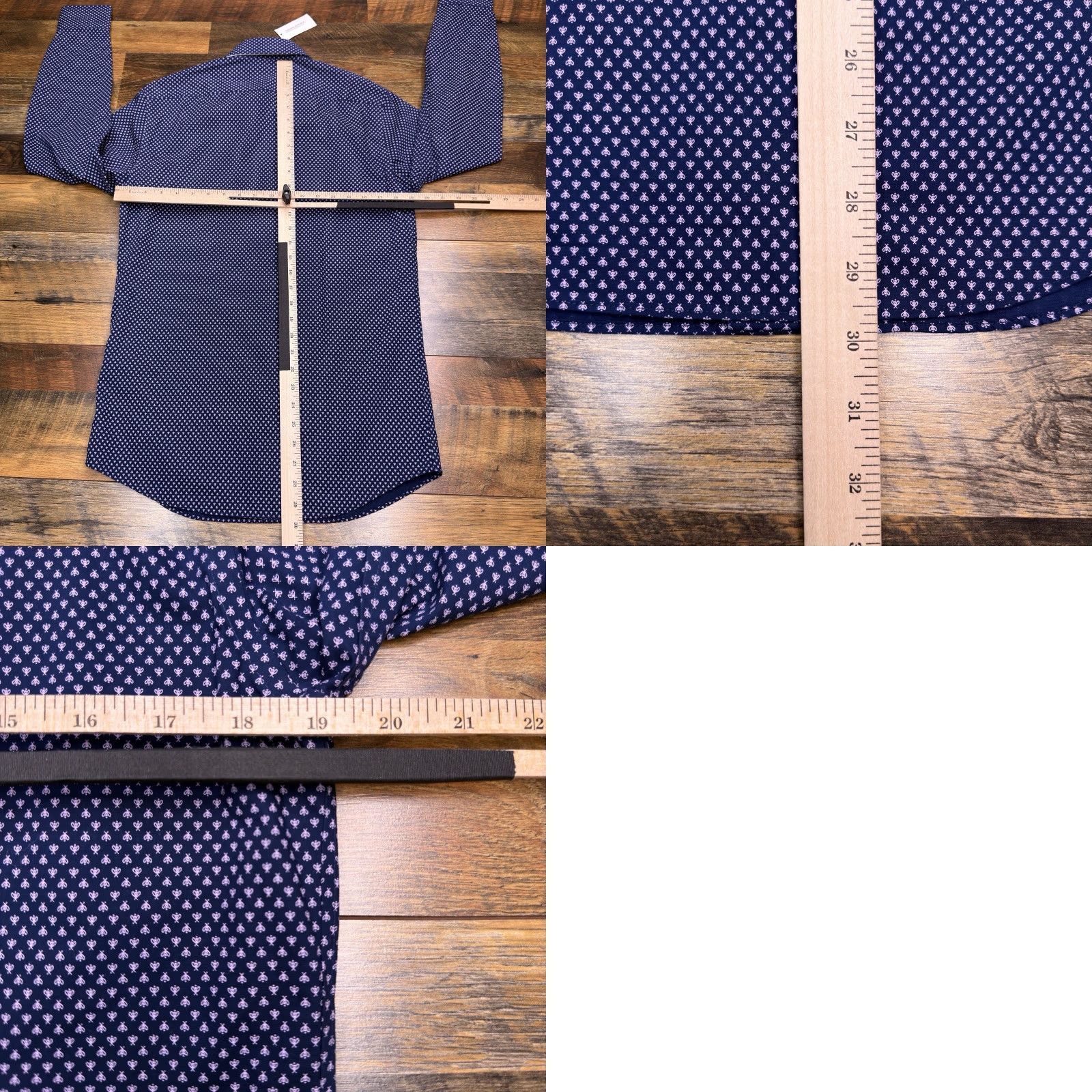 Banana Republic Banana Republic Slim Fit Shirt Mens S Blue Button-Up Non Iron Bee Print New Size US S / EU 44-46 / 1 - 9 Thumbnail