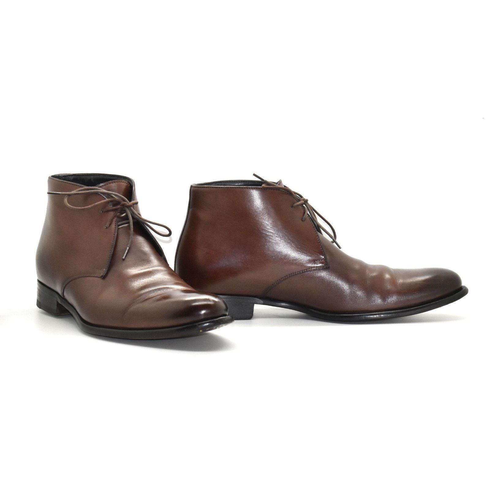PAUL EVANS Leather Lace Up Chukka Boots Shoes Size 7 EU 41